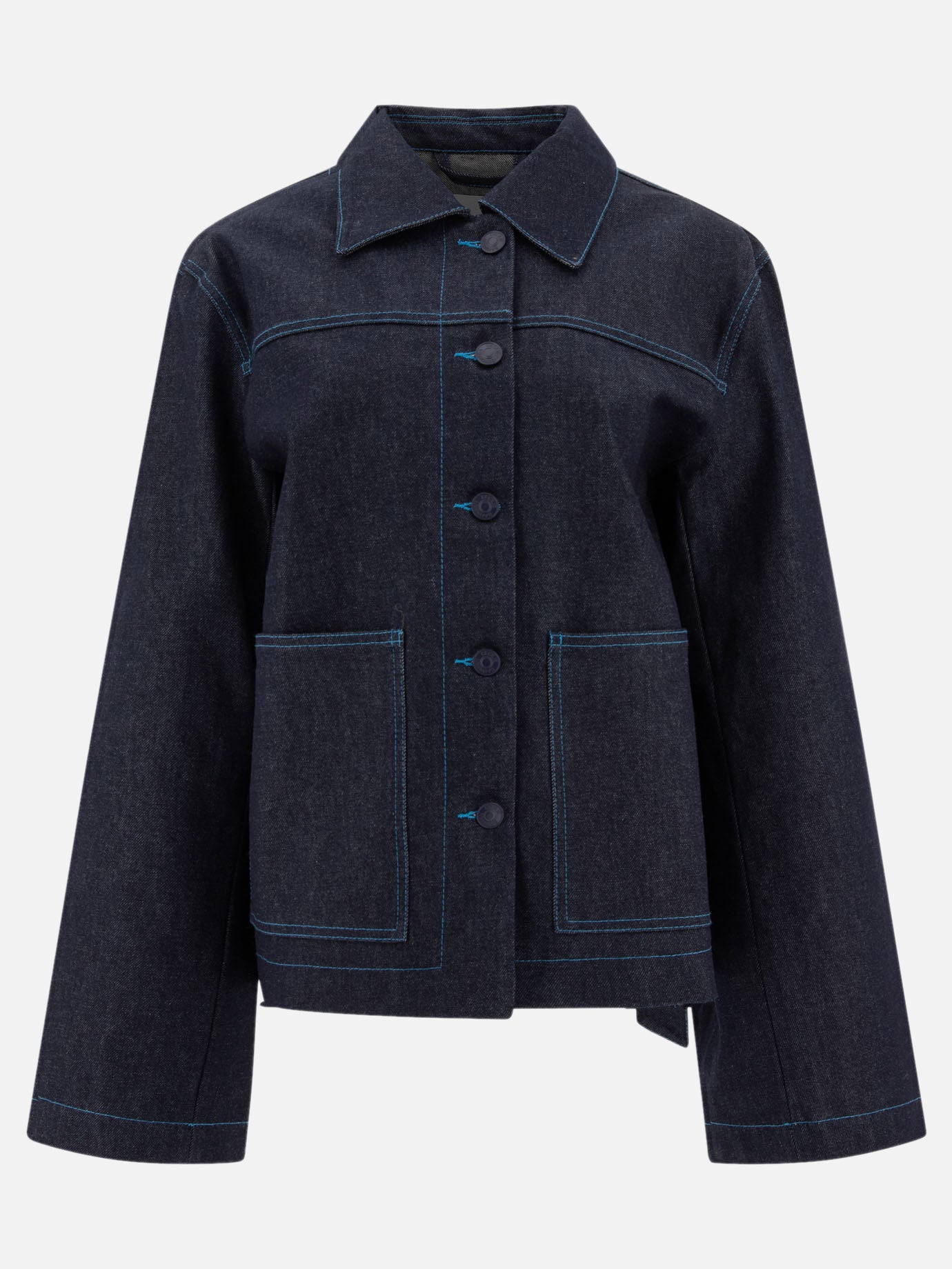 Denim jackets Solid colour  Blue - Cecilie Bahnsen Women | PDP | VIETTI Online Store | thumbnail