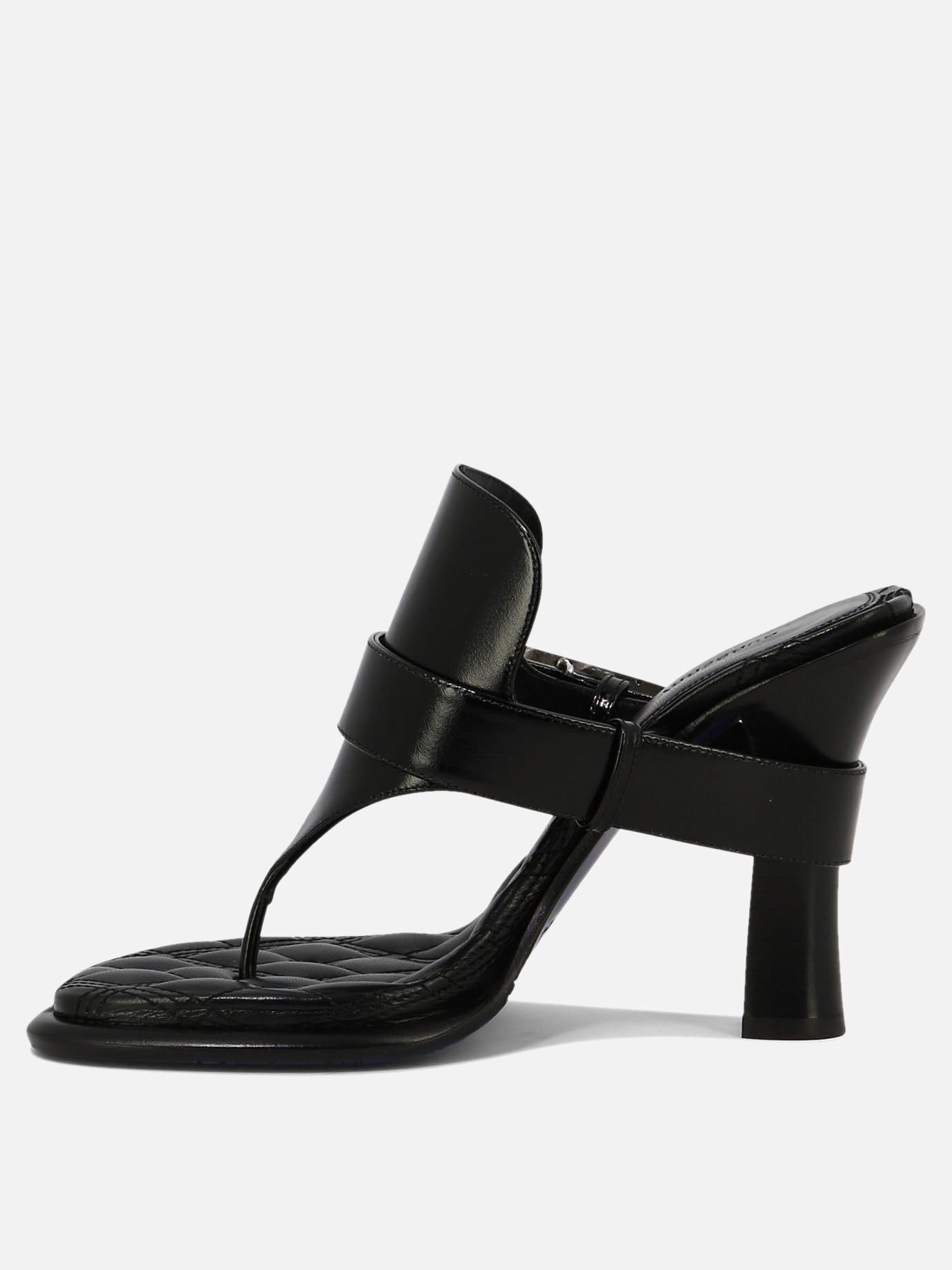 Heeled sandals 100% calf leather - 100% leather  Black - Burberry Women | PDP | VIETTI Online Store | thumbnail_3