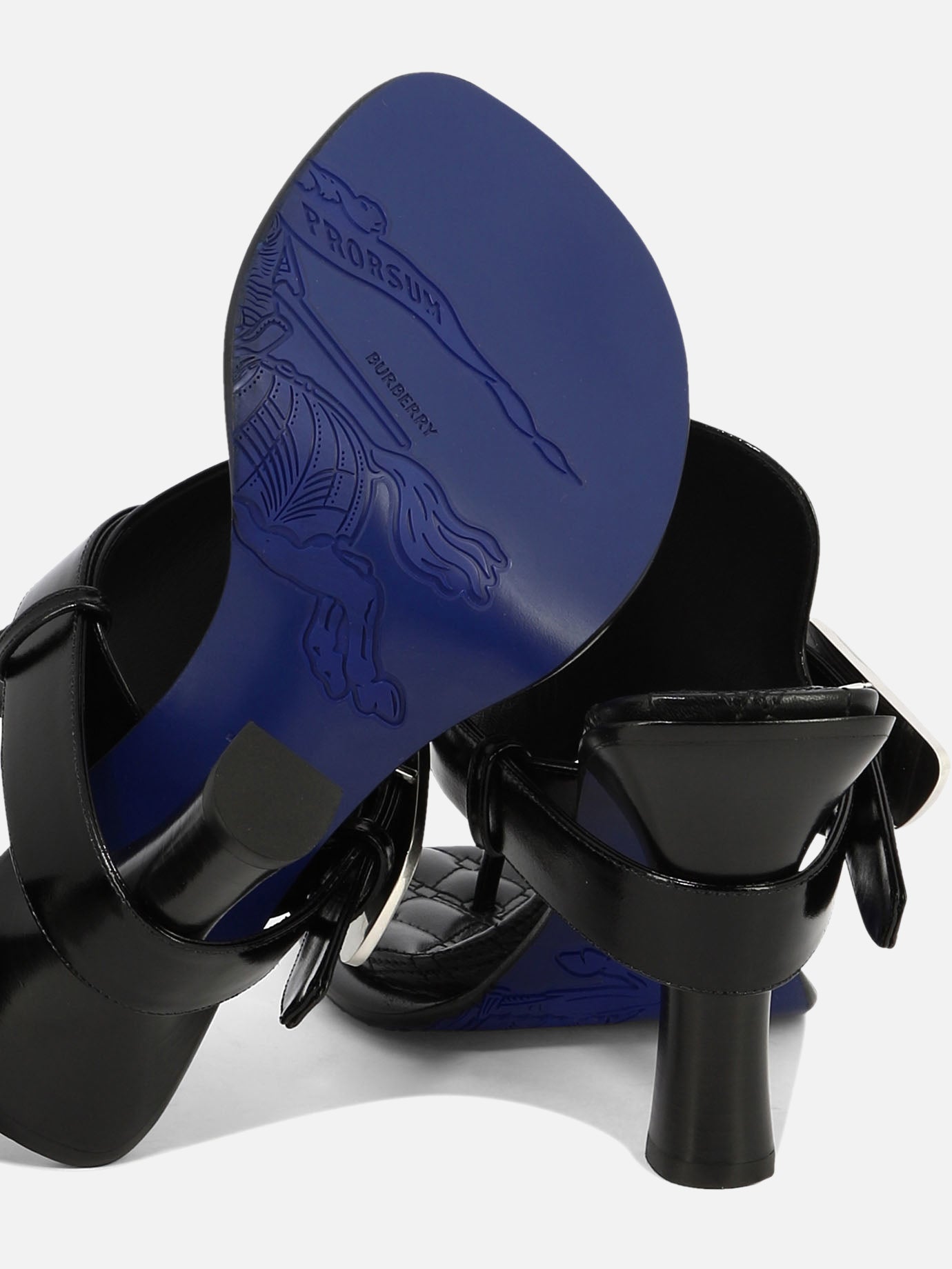 Heeled sandals 100% calf leather - 100% leather  Black - Burberry Women | PDP | VIETTI Online Store | thumbnail_5