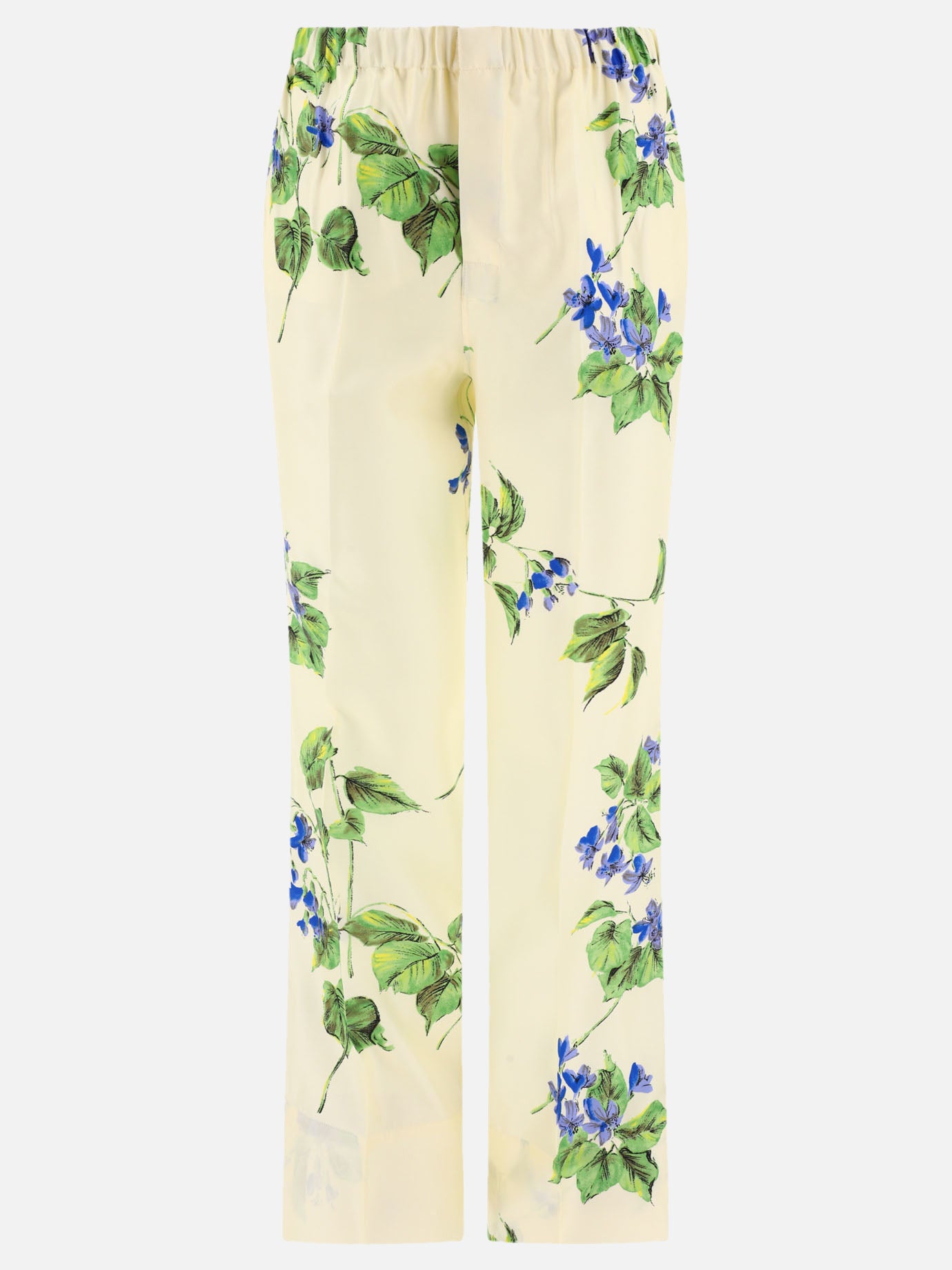 Leisure trousers Floral  White - Prada Women | PDP | VIETTI Online Store | Zoom-Modal
