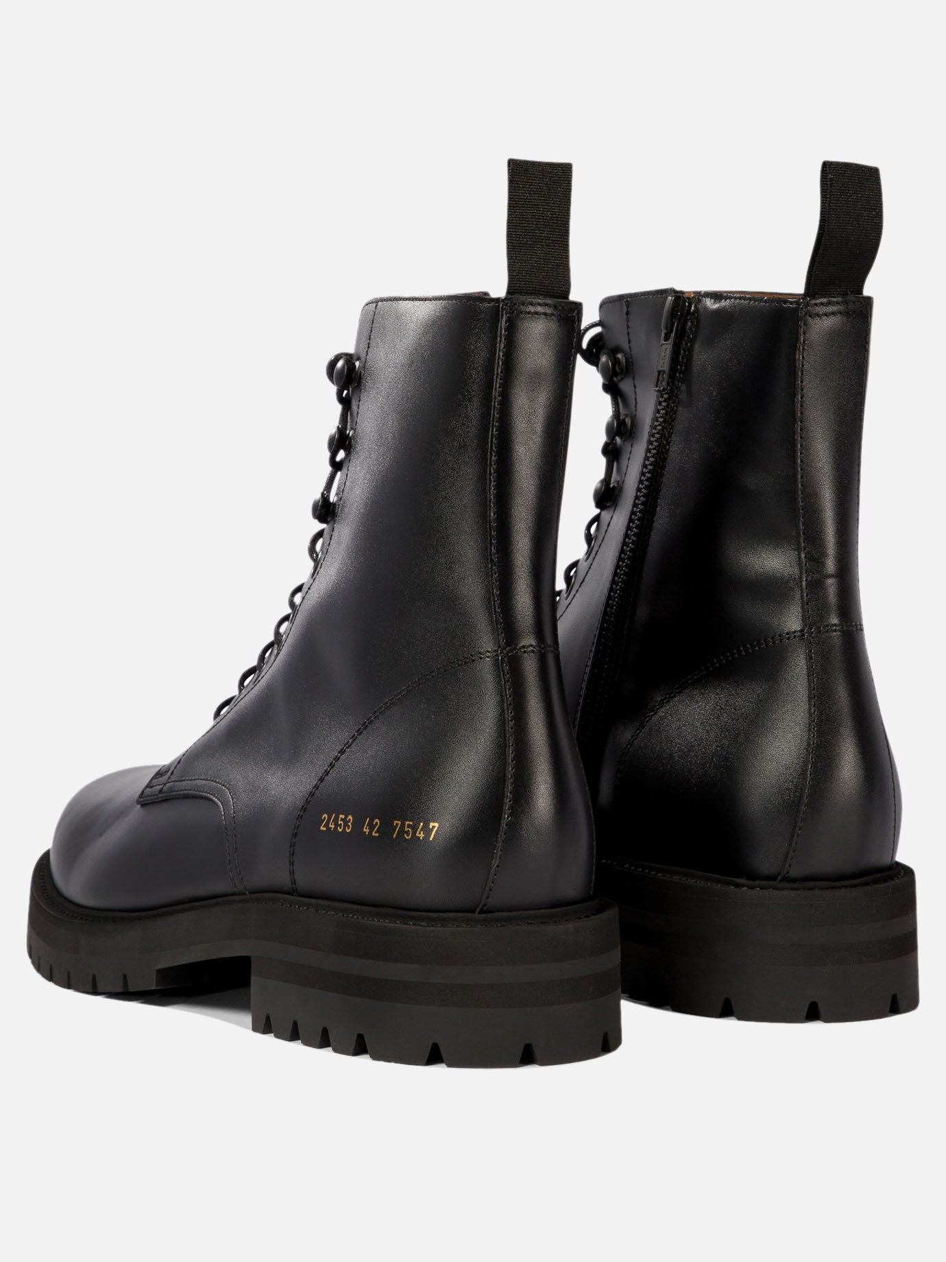 Common Projects Leather combat boots Black