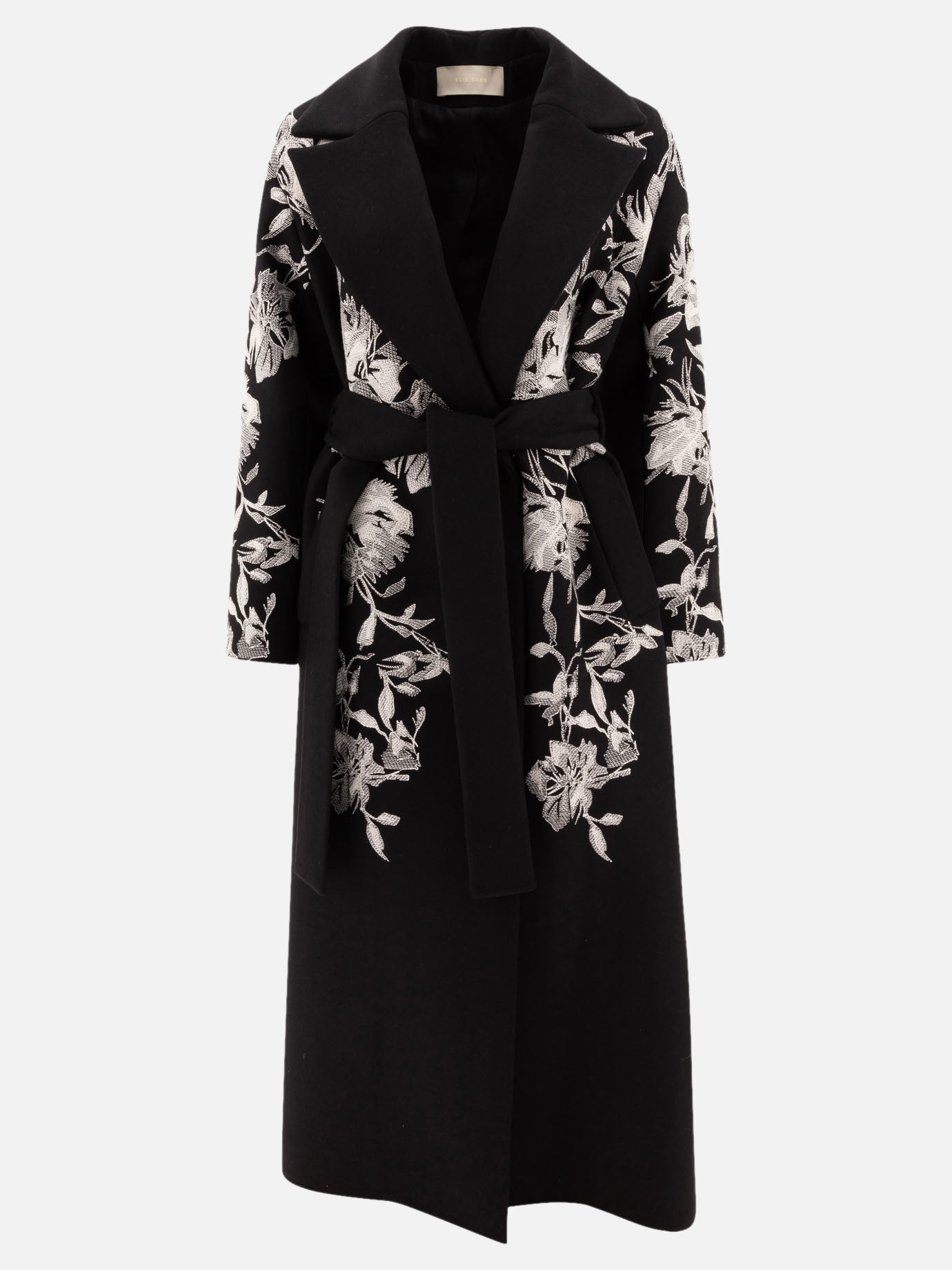 Elie Saab Wool embroidered coat Black