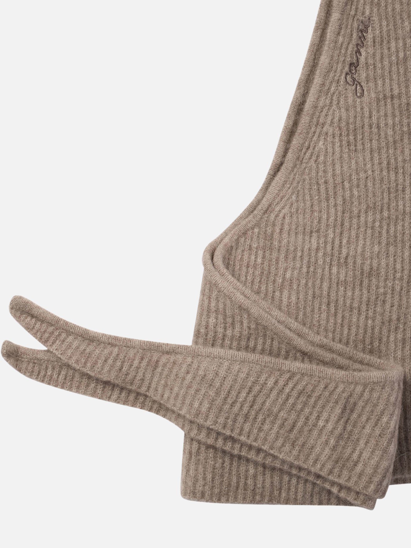 Ganni Wool balaclava Beige