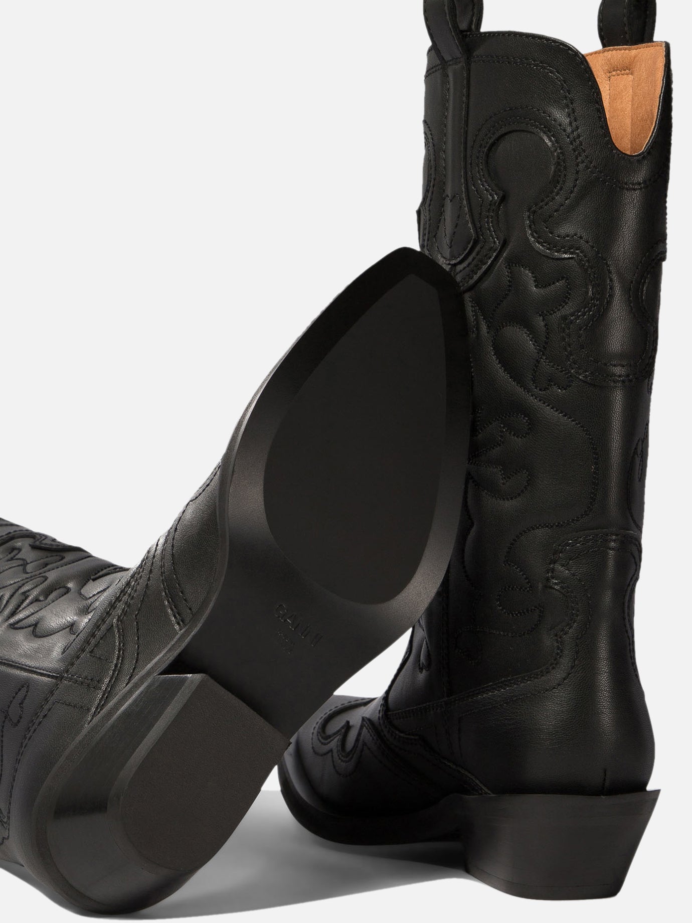 Cowboy 100% polyuretane - 100% rubber  Black - Ganni Women | PDP | VIETTI Online Store | Zoom-Modal_5
