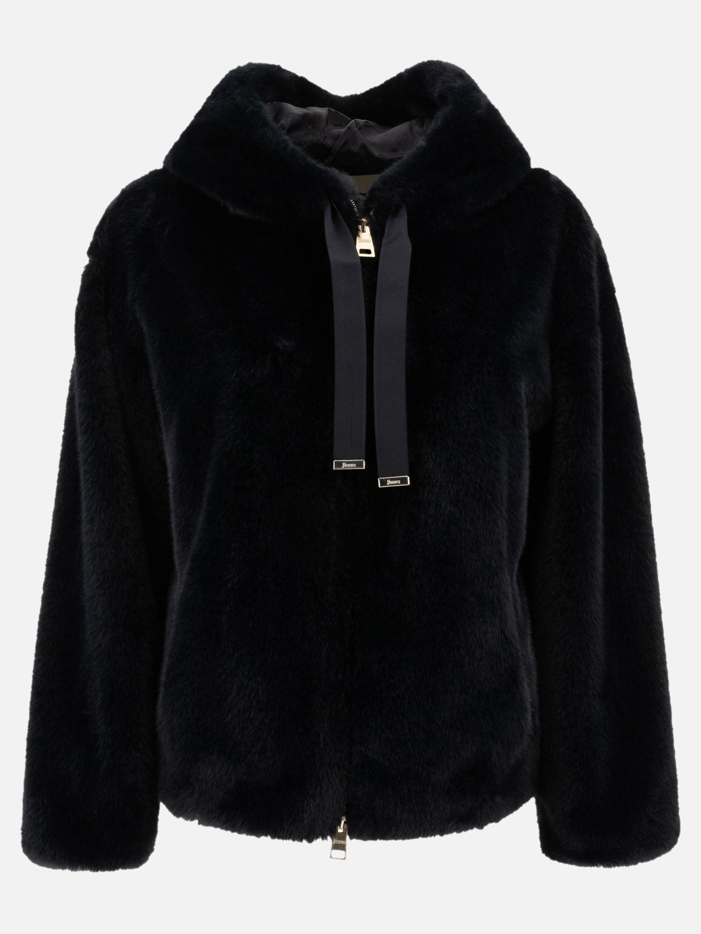 Herno "Faux Mink Fur" short coat Black