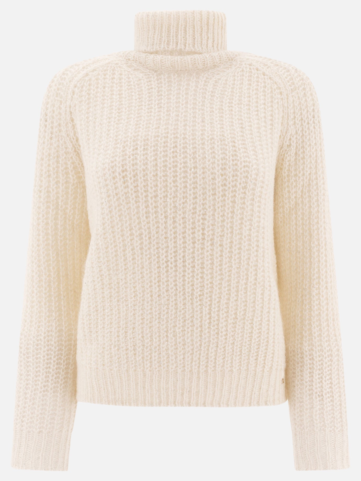 Herno Alpaca and lurex turtleneck sweater White