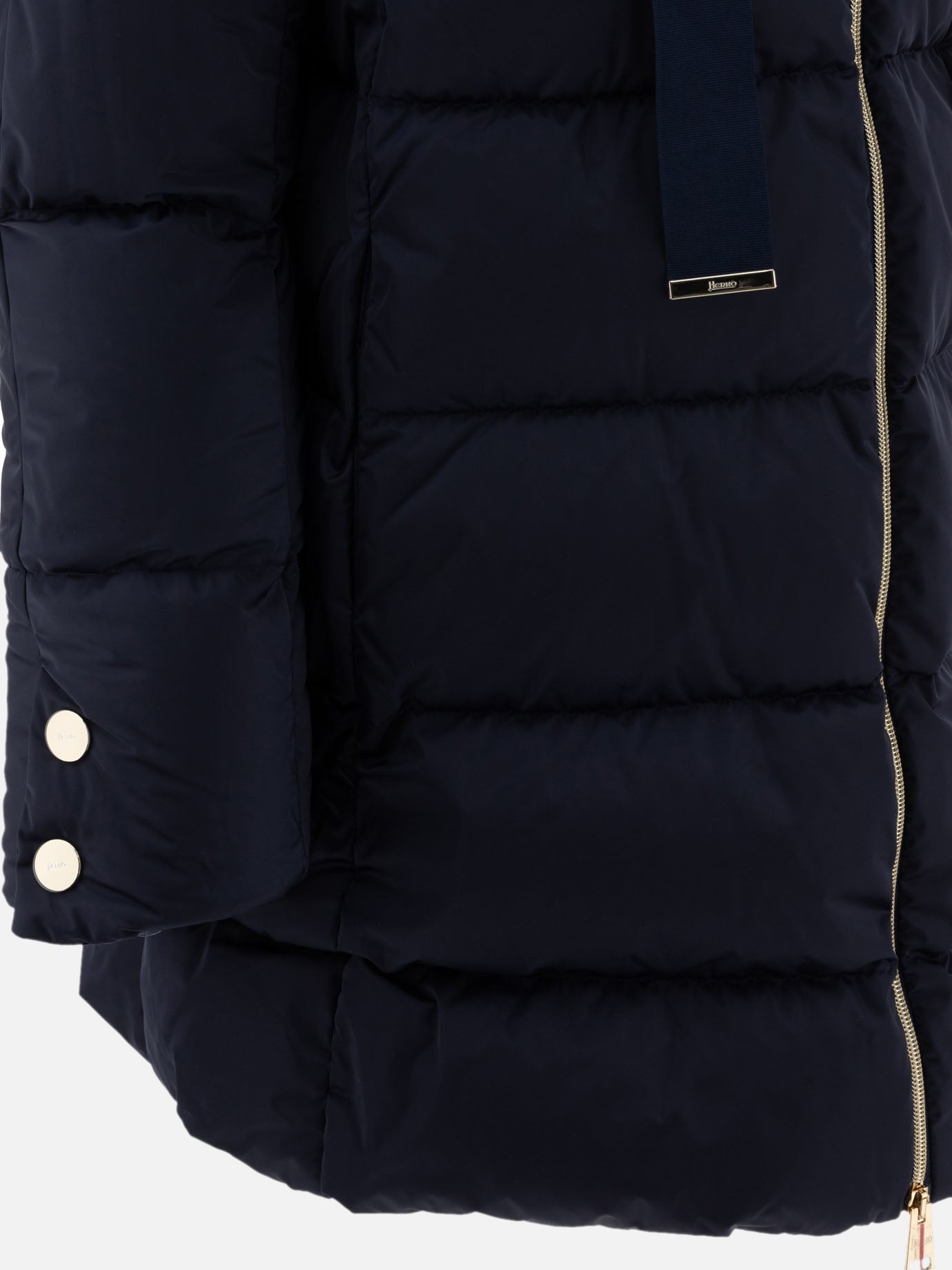 Herno "A-Shape" satin down jacket Blue