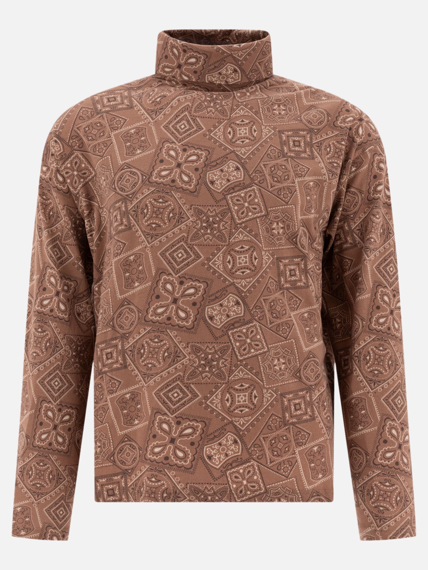 Mock neck t-shirts Print  Brown - KAPITAL Men | PDP | VIETTI Online Store | Zoom-Modal
