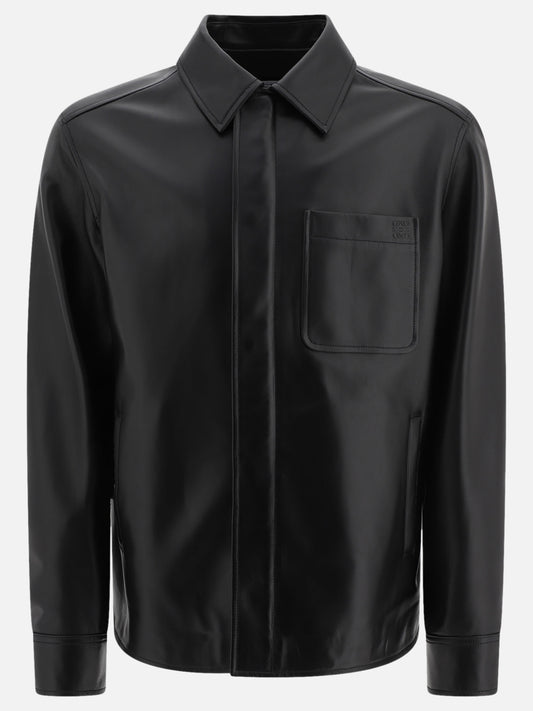 Loewe Overshirt in nappa lambskin 14649109_50 Black 1