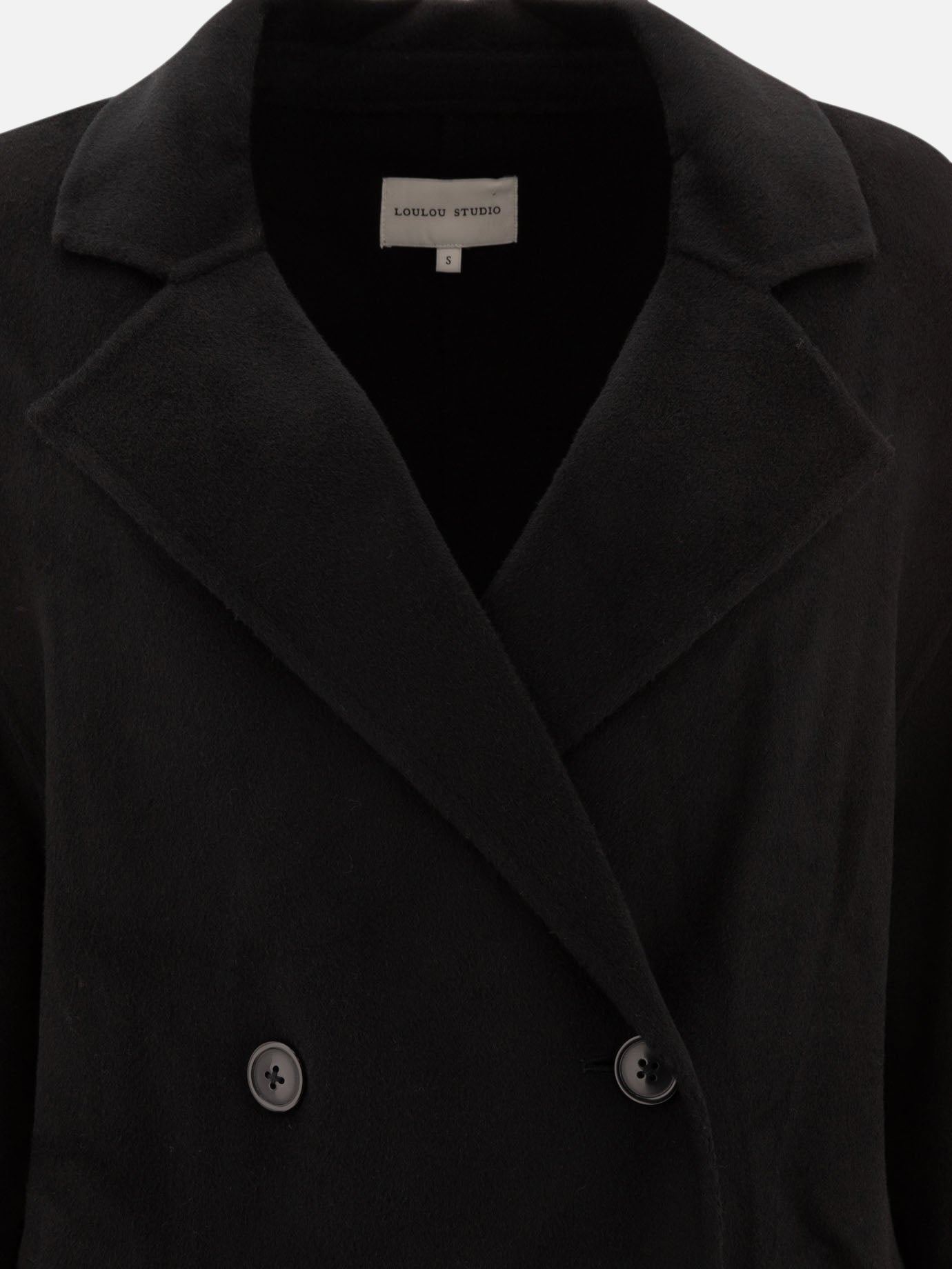 Long coats Solid colour  Black - Loulou Studio Women | PDP | VIETTI Online Store | thumbnail_3