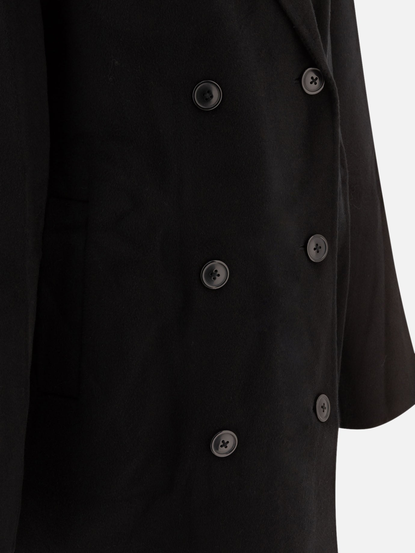 Long coats Solid colour  Black - Loulou Studio Women | PDP | VIETTI Online Store | thumbnail_4