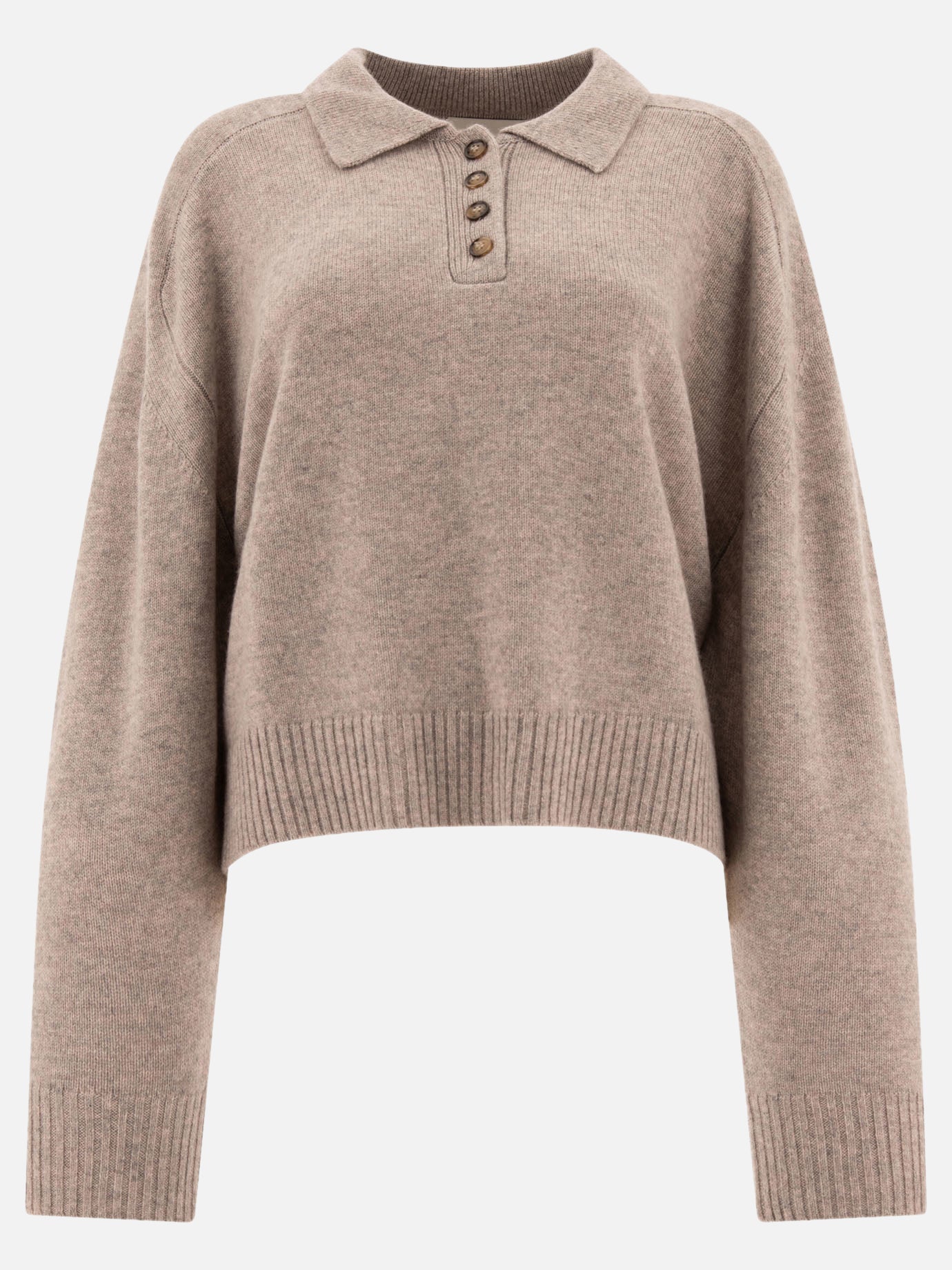 Loulou Studio "Homere" cashmere polo sweater Grey