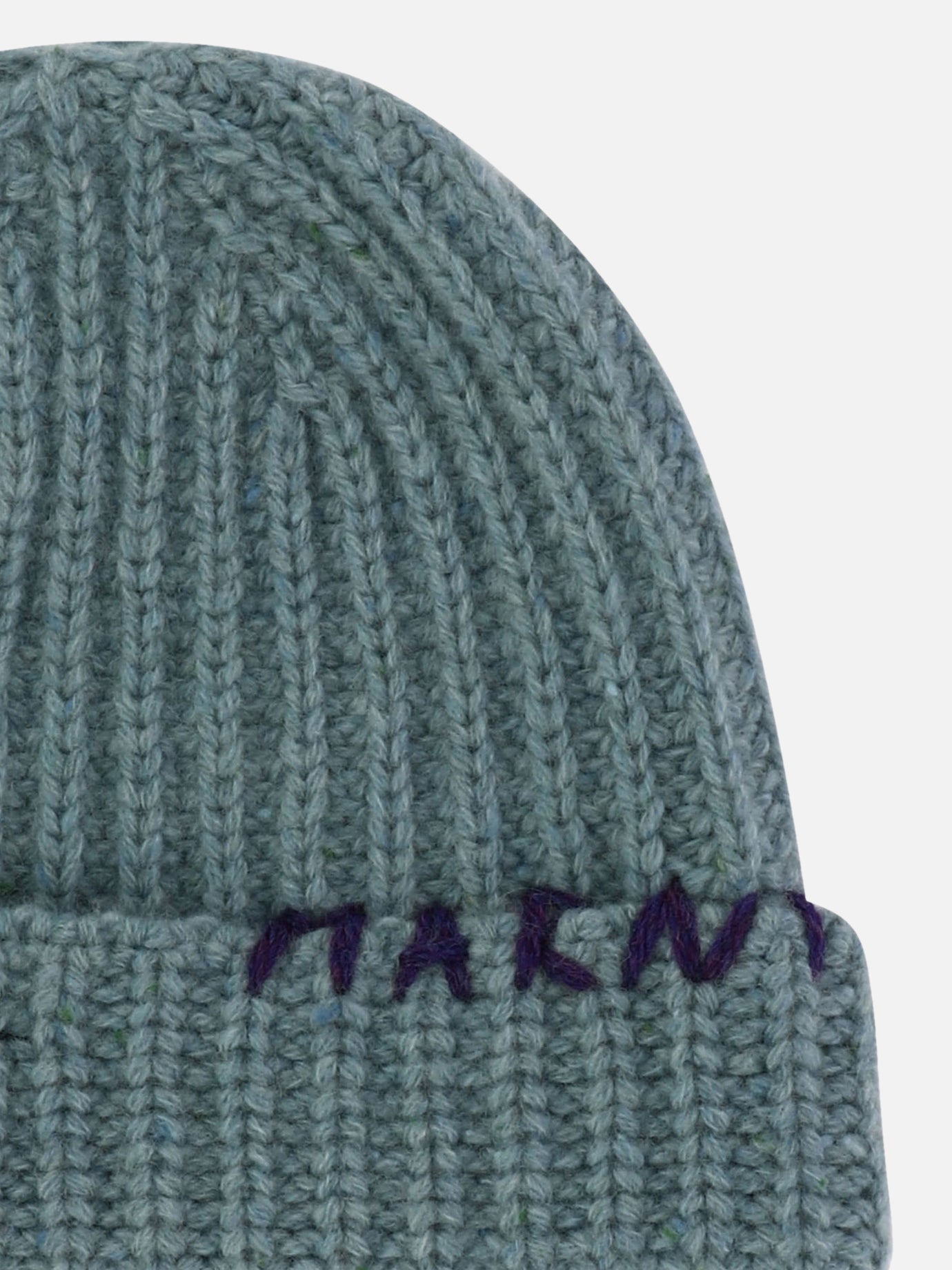 Marni Beanie with embroidered logo Light blue