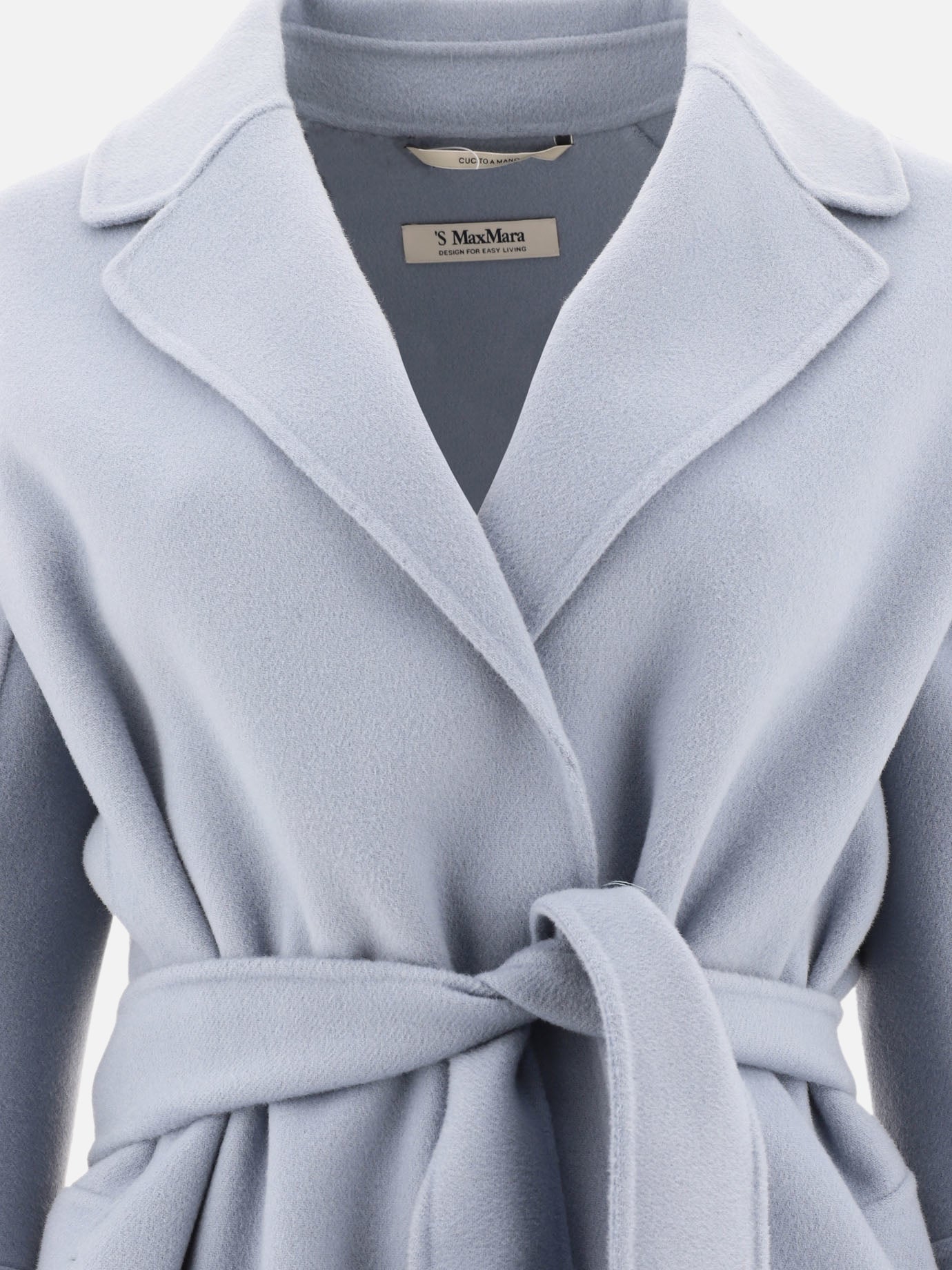 Long coats Solid colour  Light blue - Max Mara S Women | PDP | VIETTI Online Store | Zoom-Modal_3
