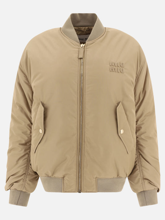 Bomber jackets Solid colour  Beige - Miu Miu Women | PLP | VIETTI Online Store 
