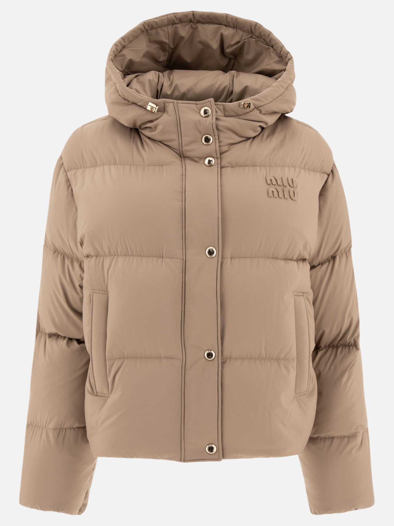 Down jackets Solid colour  Beige - Miu Miu Women | PDP | VIETTI Online Store | thumbnail