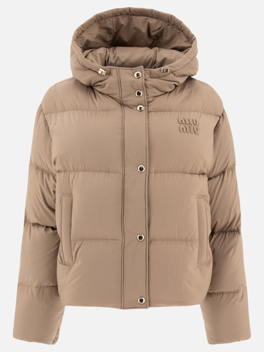 Down jackets Solid colour  Beige - Miu Miu Women | PLP | VIETTI Online Store 
