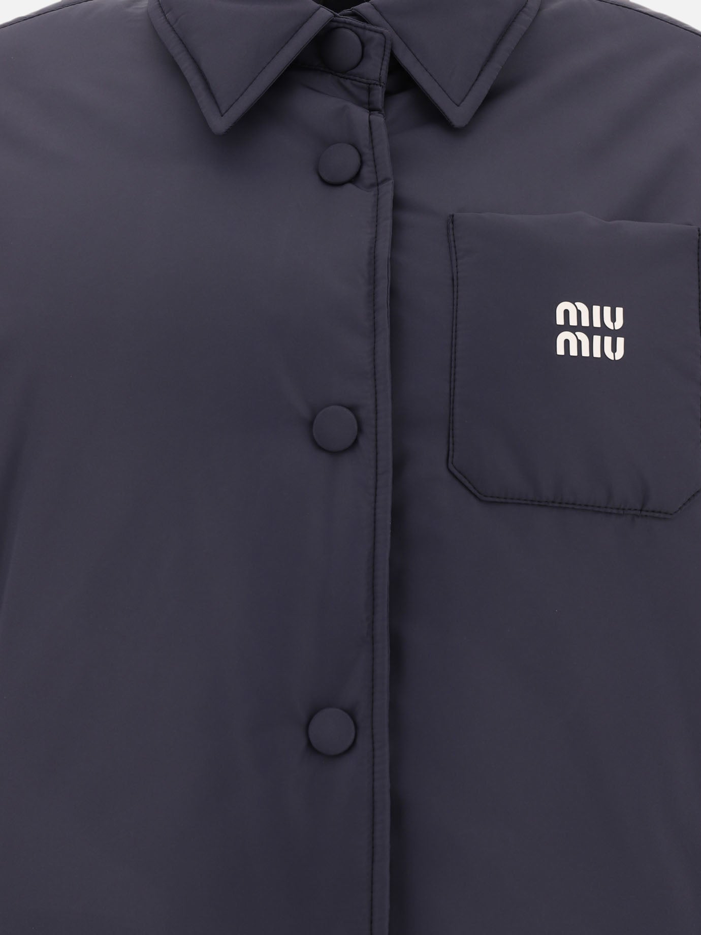 Down jackets Solid colour  Blue - Miu Miu Women | PDP | VIETTI Online Store | thumbnail_3