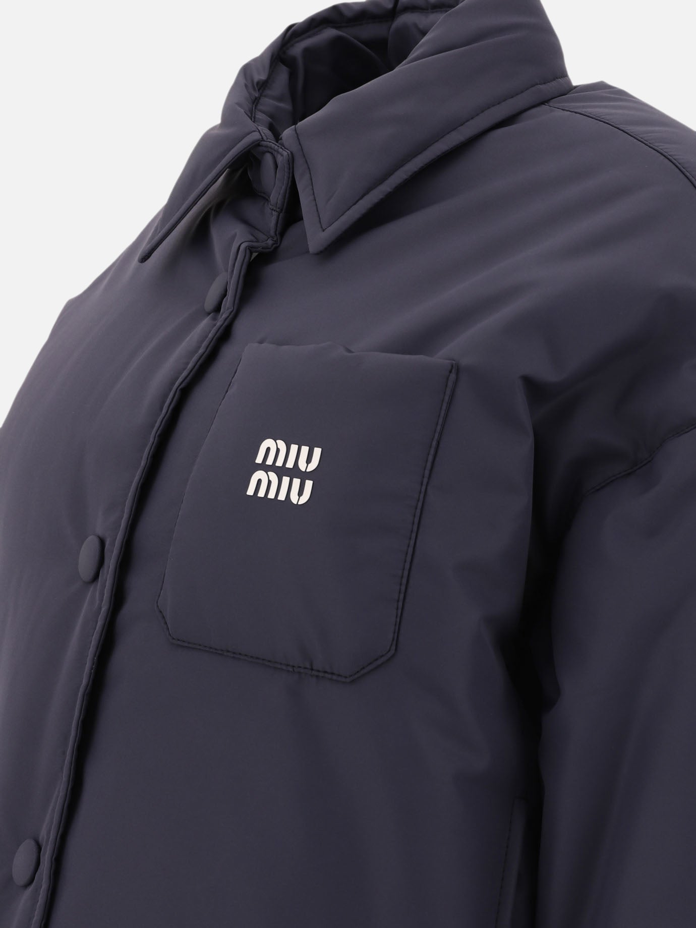 Down jackets Solid colour  Blue - Miu Miu Women | PDP | VIETTI Online Store | thumbnail_4