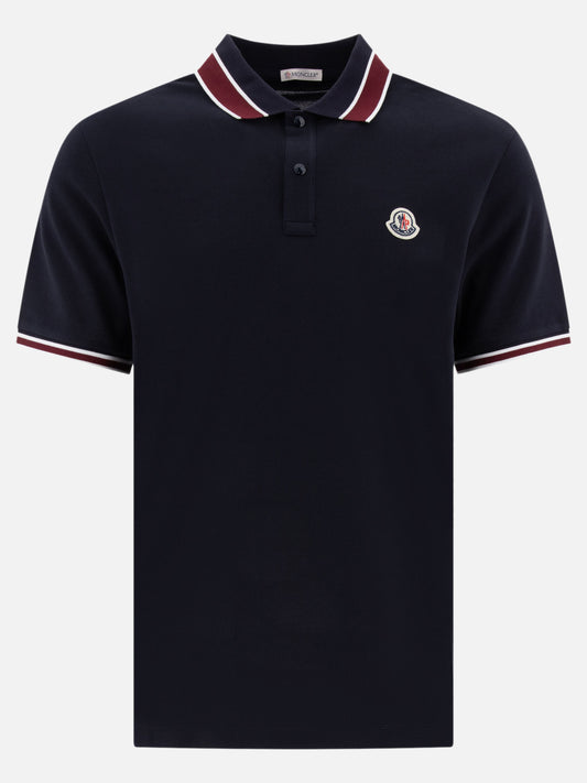 Moncler Polo shirt with patch logo Blue