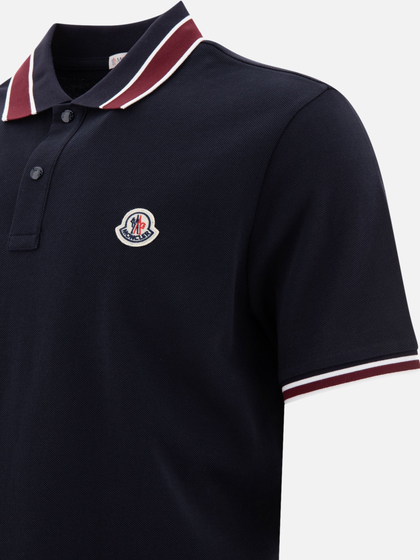 Moncler Polo shirt with patch logo Blue