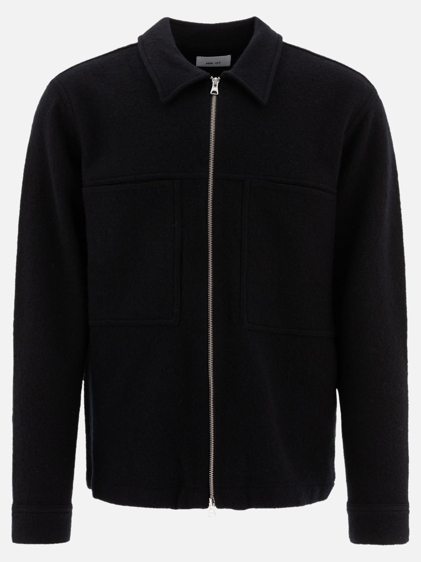 NN.07 "Isak" merino wool overshirt Black