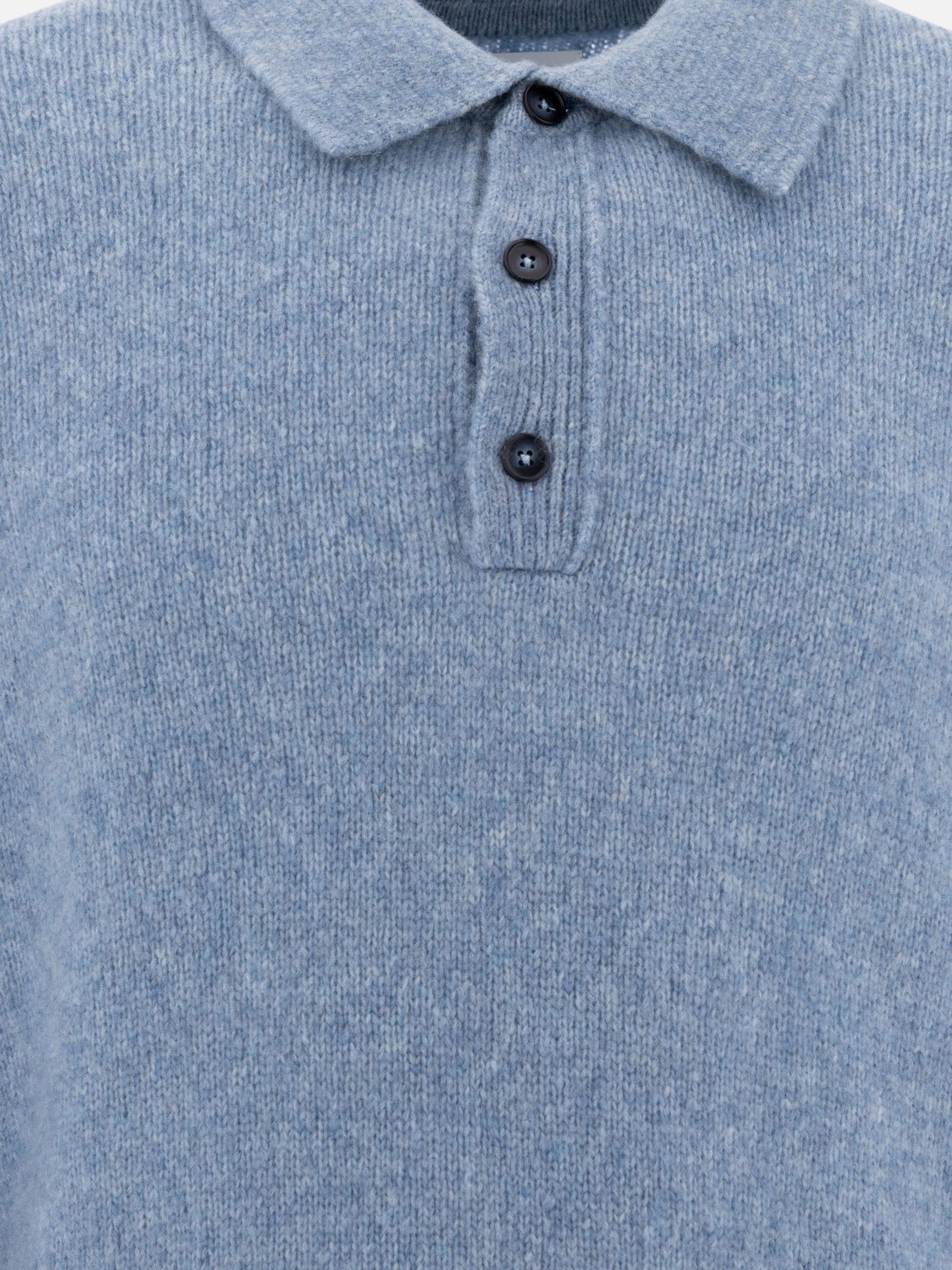 NN.07 "Lee" merino wool-blend polo sweater Light blue