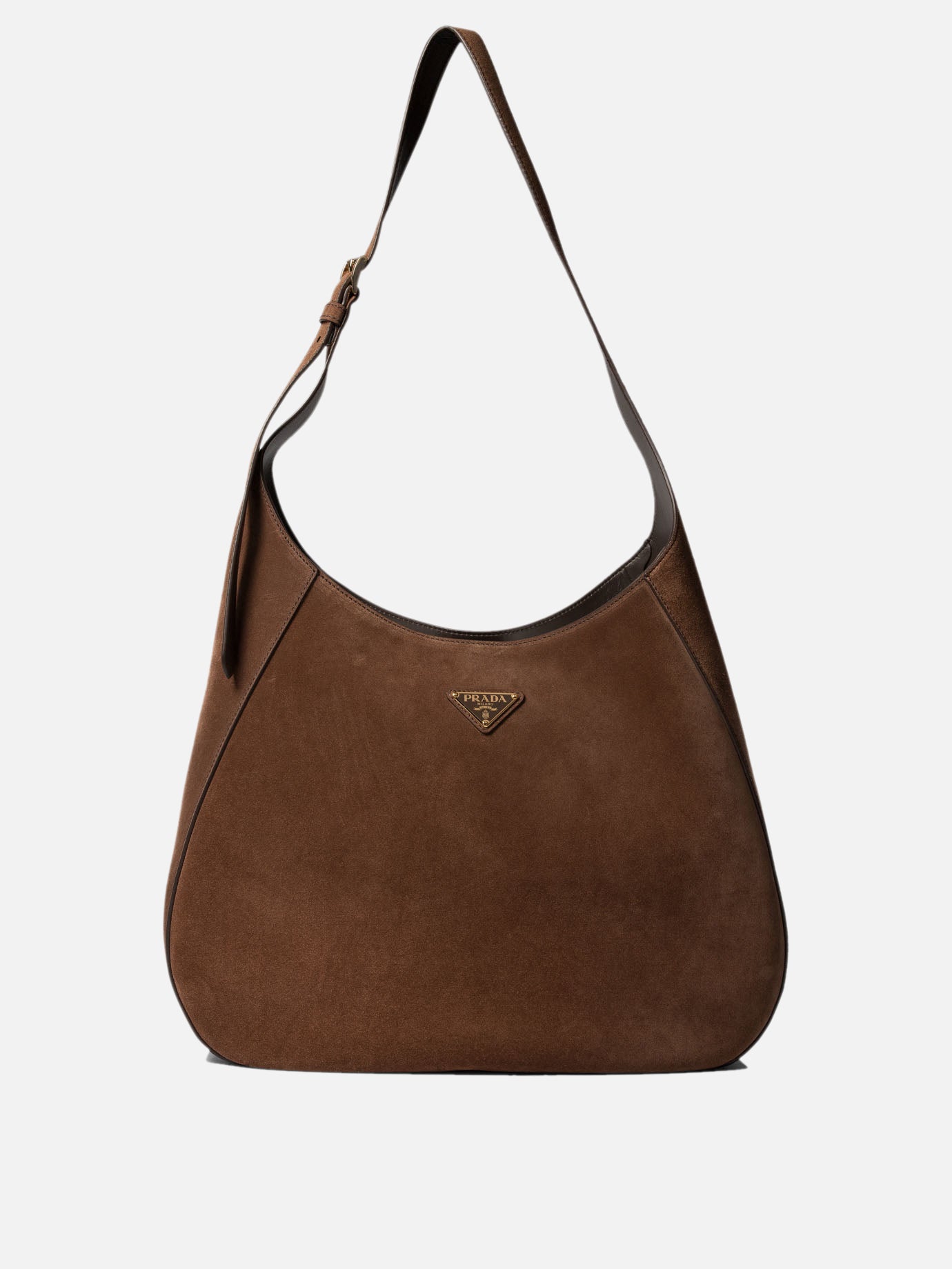 Prada Hobo bag in suede leather Brown