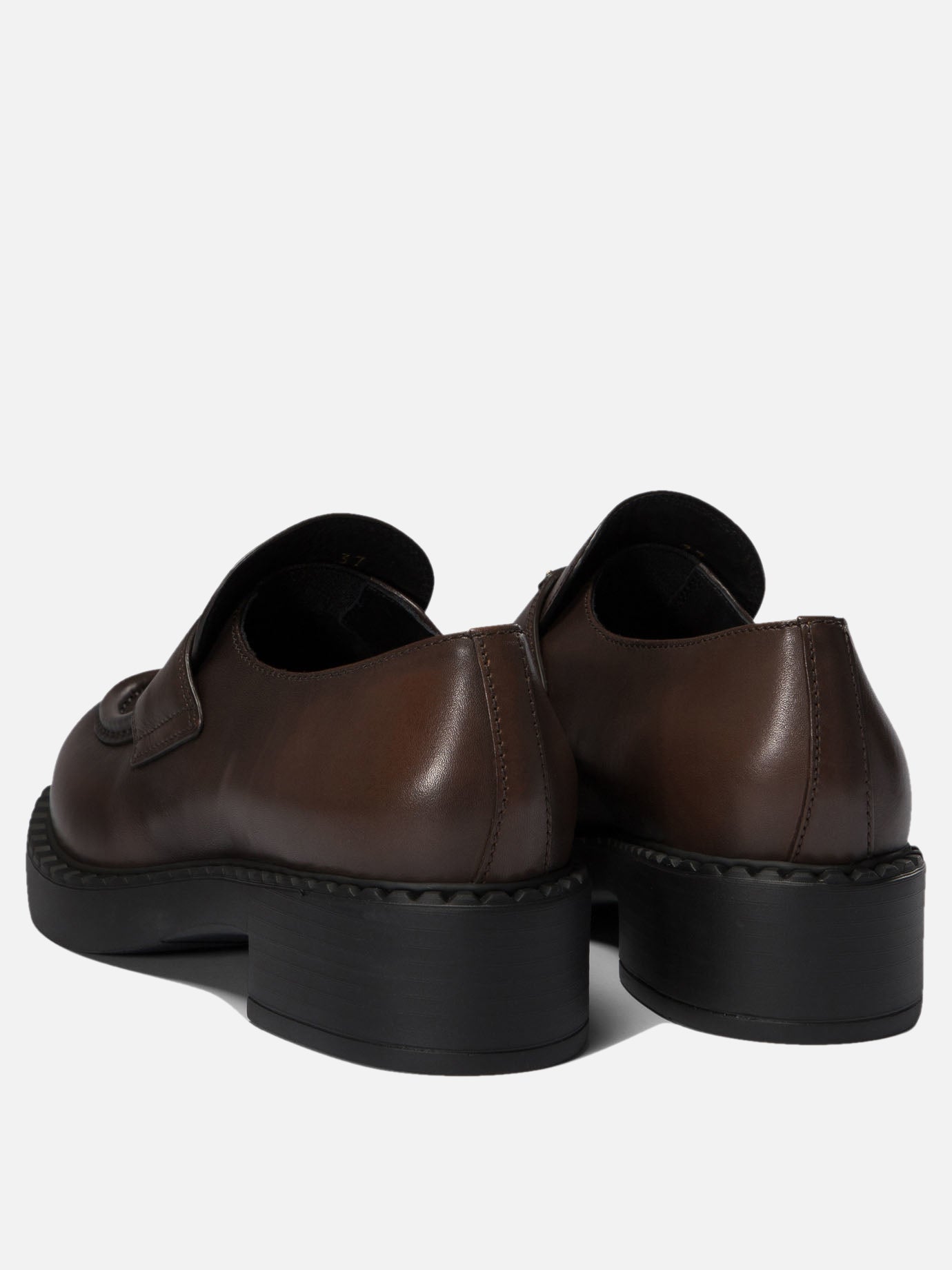 Chocolate loafers in brushed leather