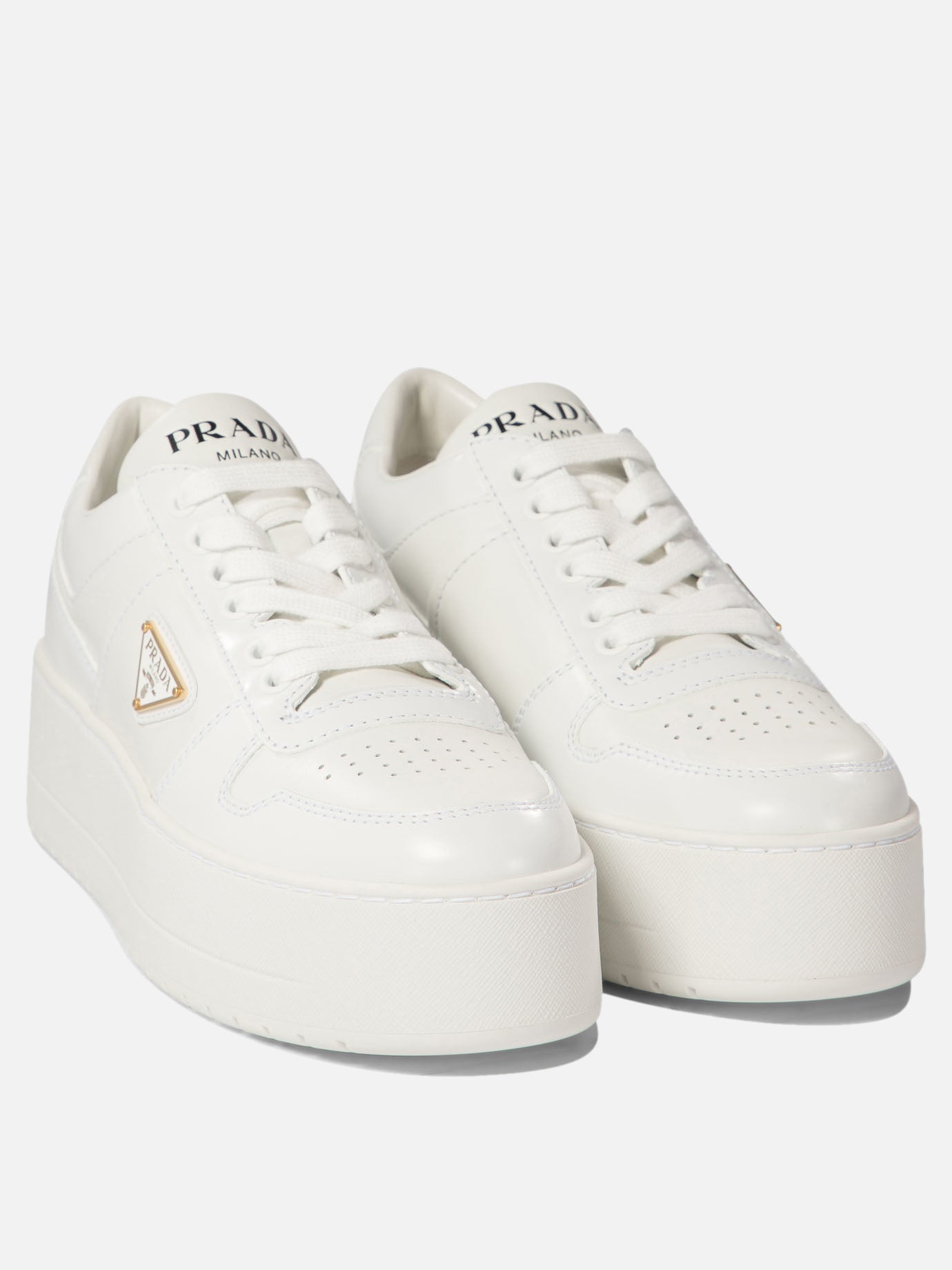 Low top sneakers 100% calf leather - 100% rubber  White - Prada Women | PDP | VIETTI Online Store | thumbnail_2