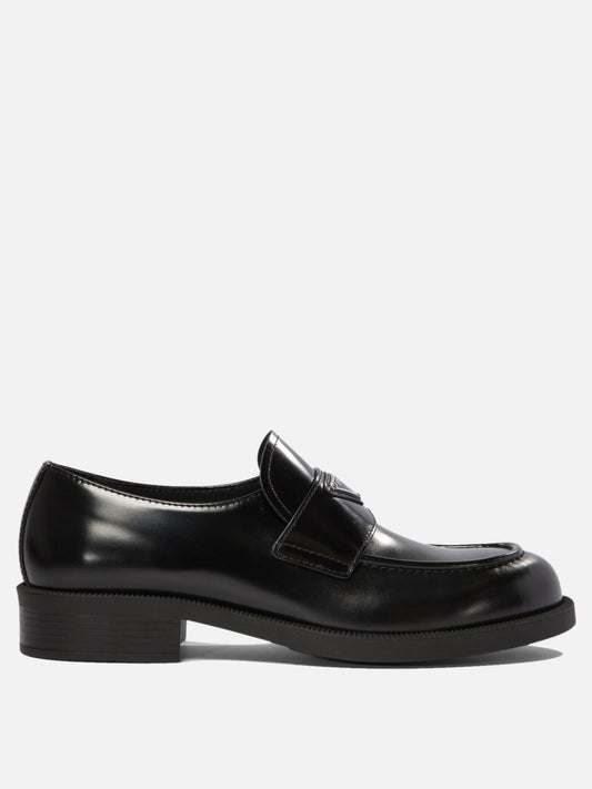 Brushed leather loafers