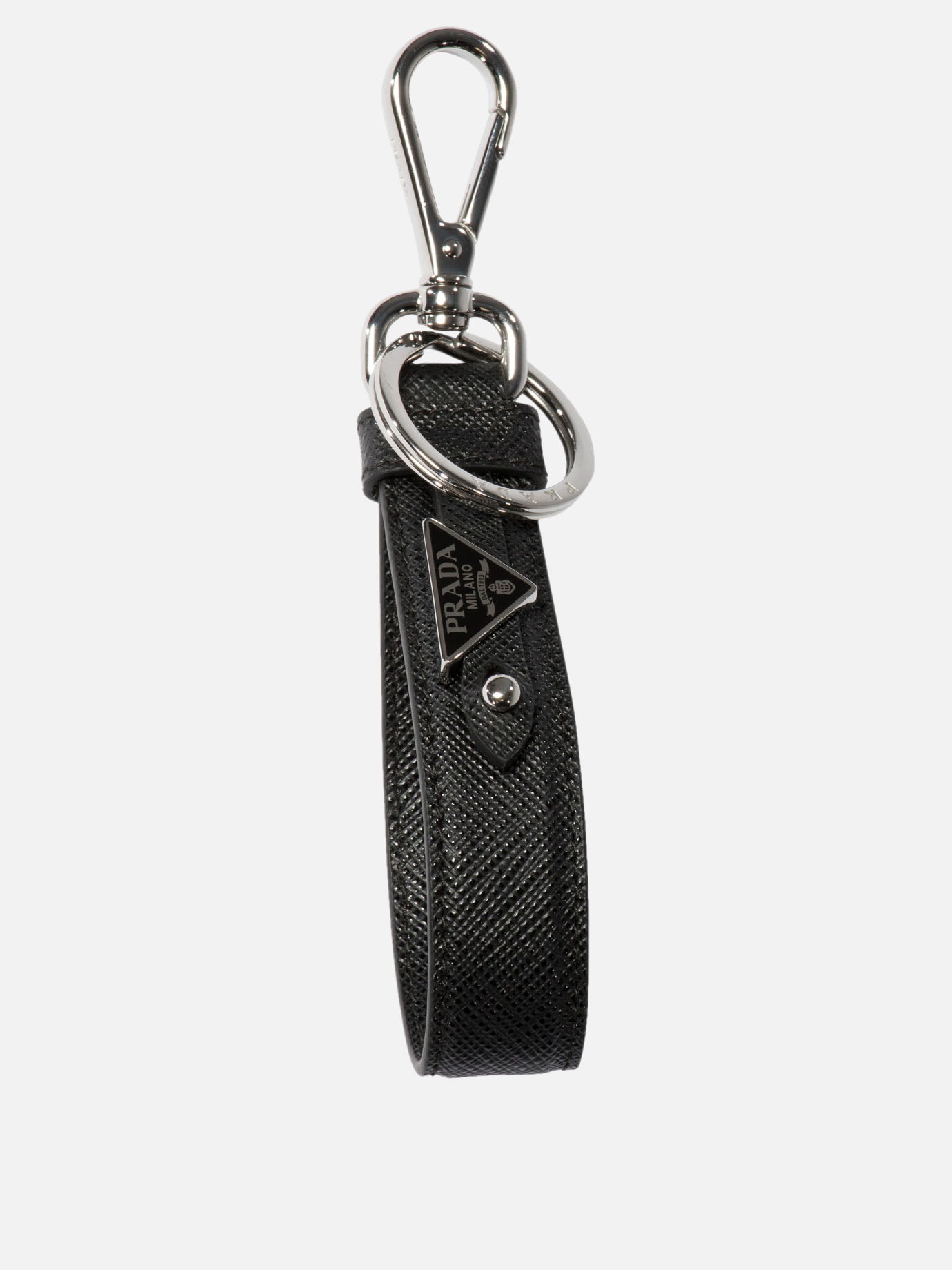 Prada Saffiano keychain Black - Men | VIETTI Online Store