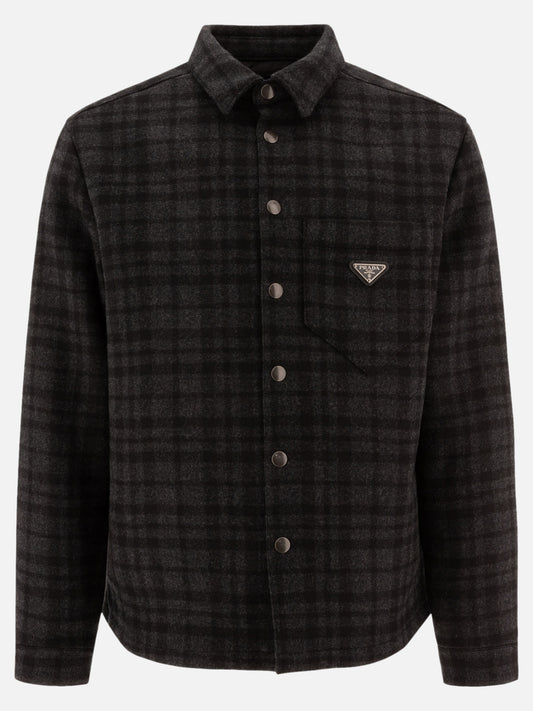 Prada Wool jacket with triangle logo Grey