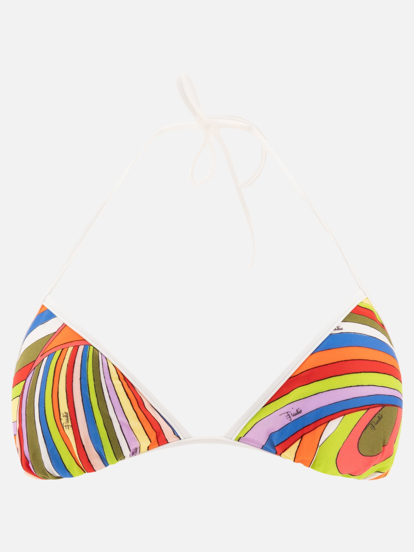 Pucci Iride-print bikini top White