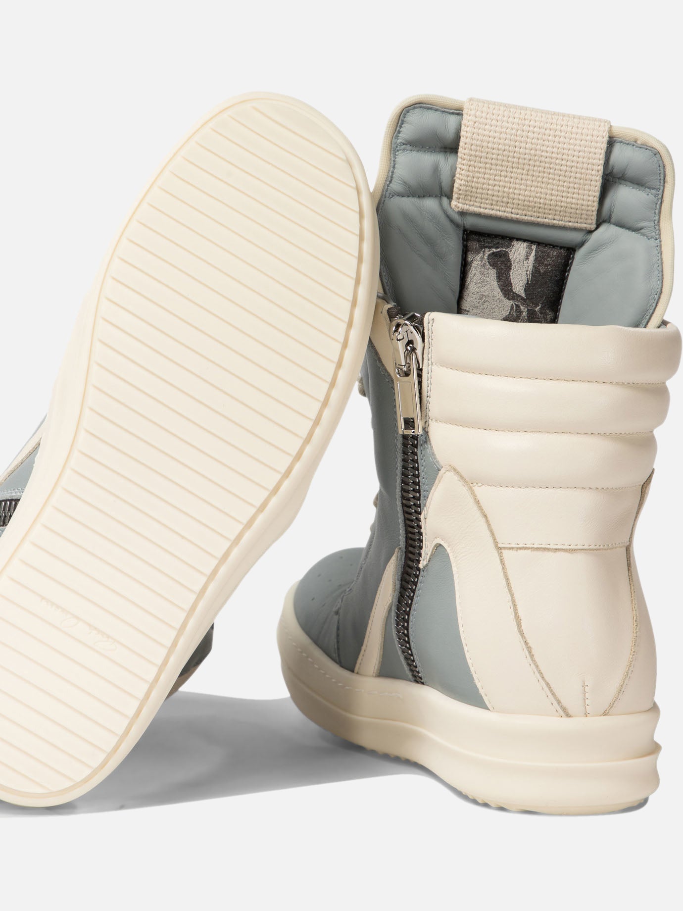 High top sneakers 100% calf leather - 100% rubber  Light blue - Rick Owens Women | PDP | VIETTI Online Store | thumbnail_5