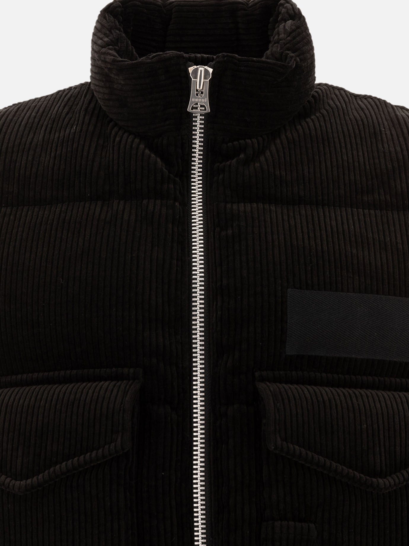 Sacai Corduroy vest jacket Black