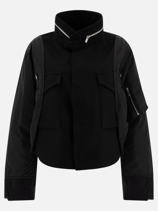 Bomber jackets Solid colour  Black - Sacai Women | PLP | VIETTI Online Store 
