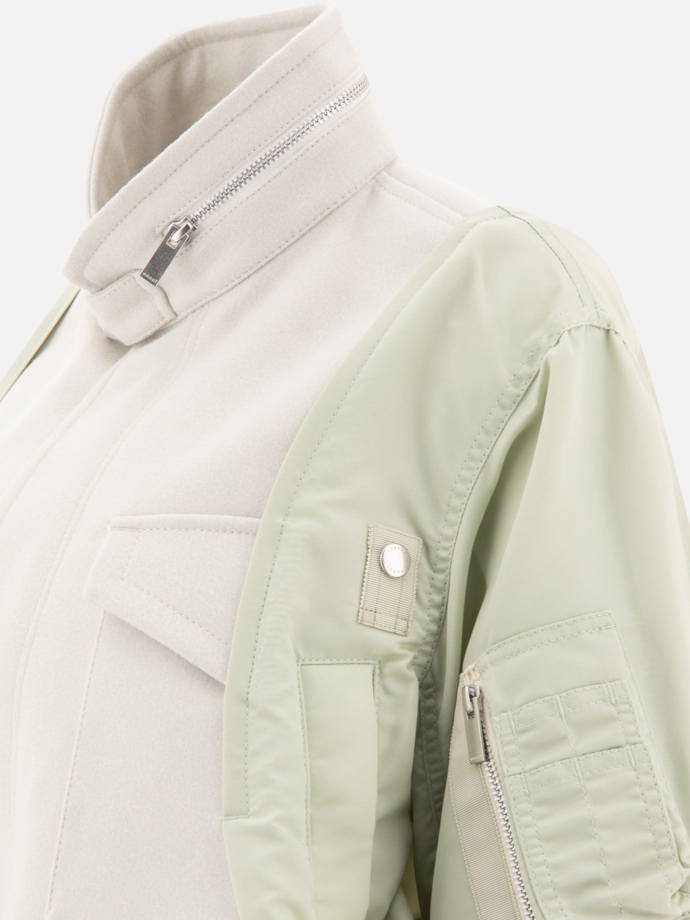 Bomber jackets Solid colour  Green - Sacai Women | PDP | VIETTI Online Store | thumbnail_4