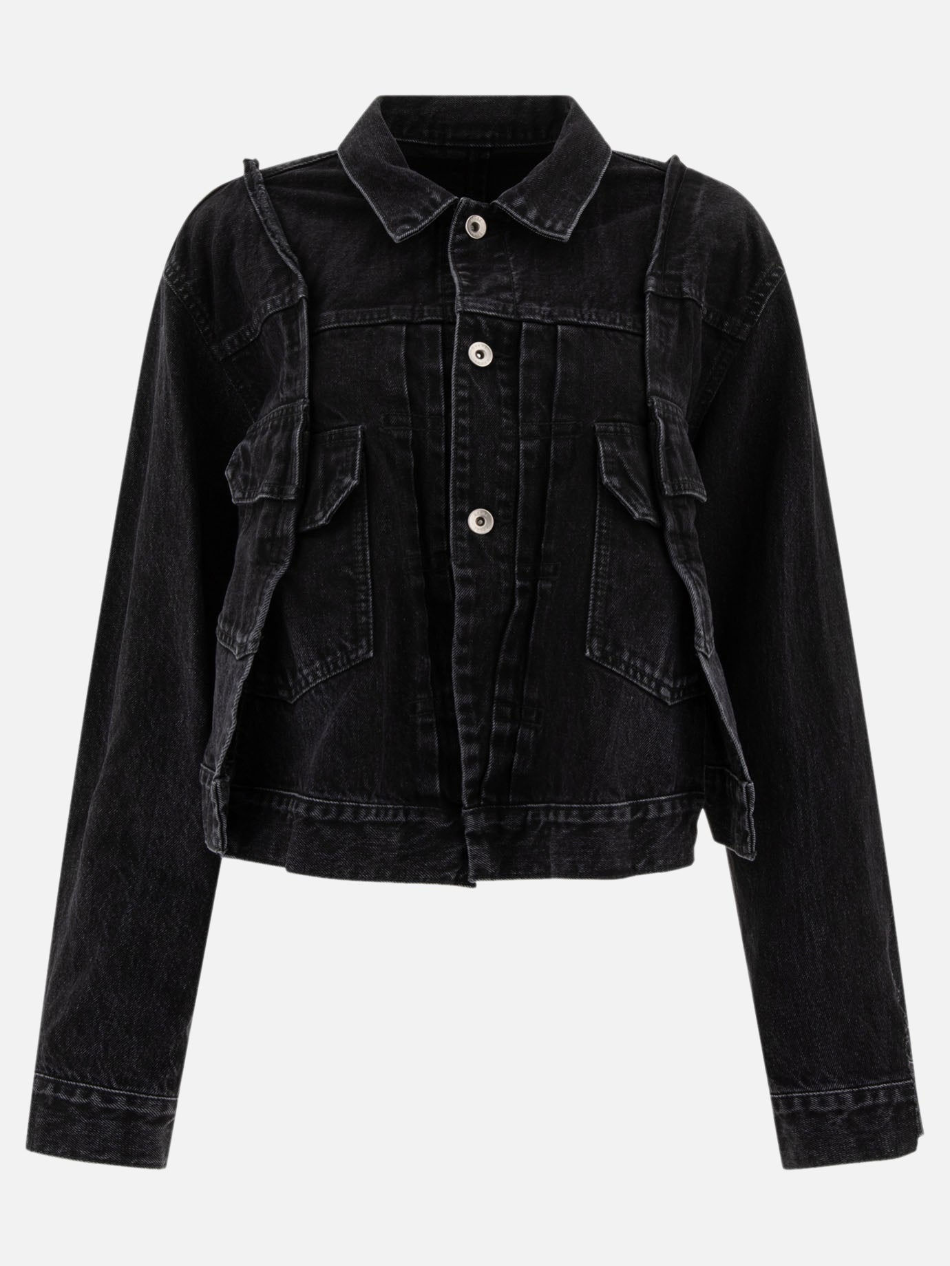 Denim jackets Solid colour  Black - Sacai Women | PDP | VIETTI Online Store | thumbnail