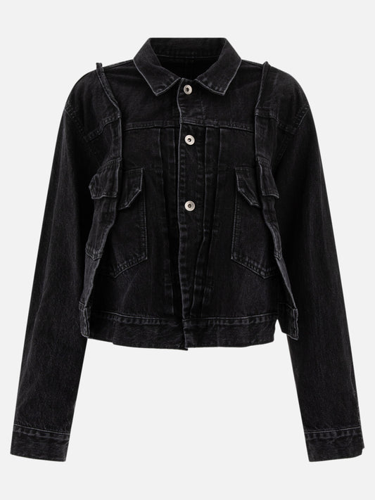 Denim jackets Solid colour  Black - Sacai Women | PLP | VIETTI Online Store 
