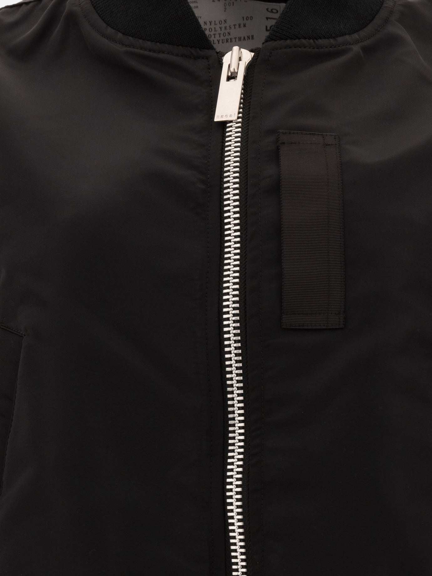 Sacai Nylon cropped bomber jacket Black