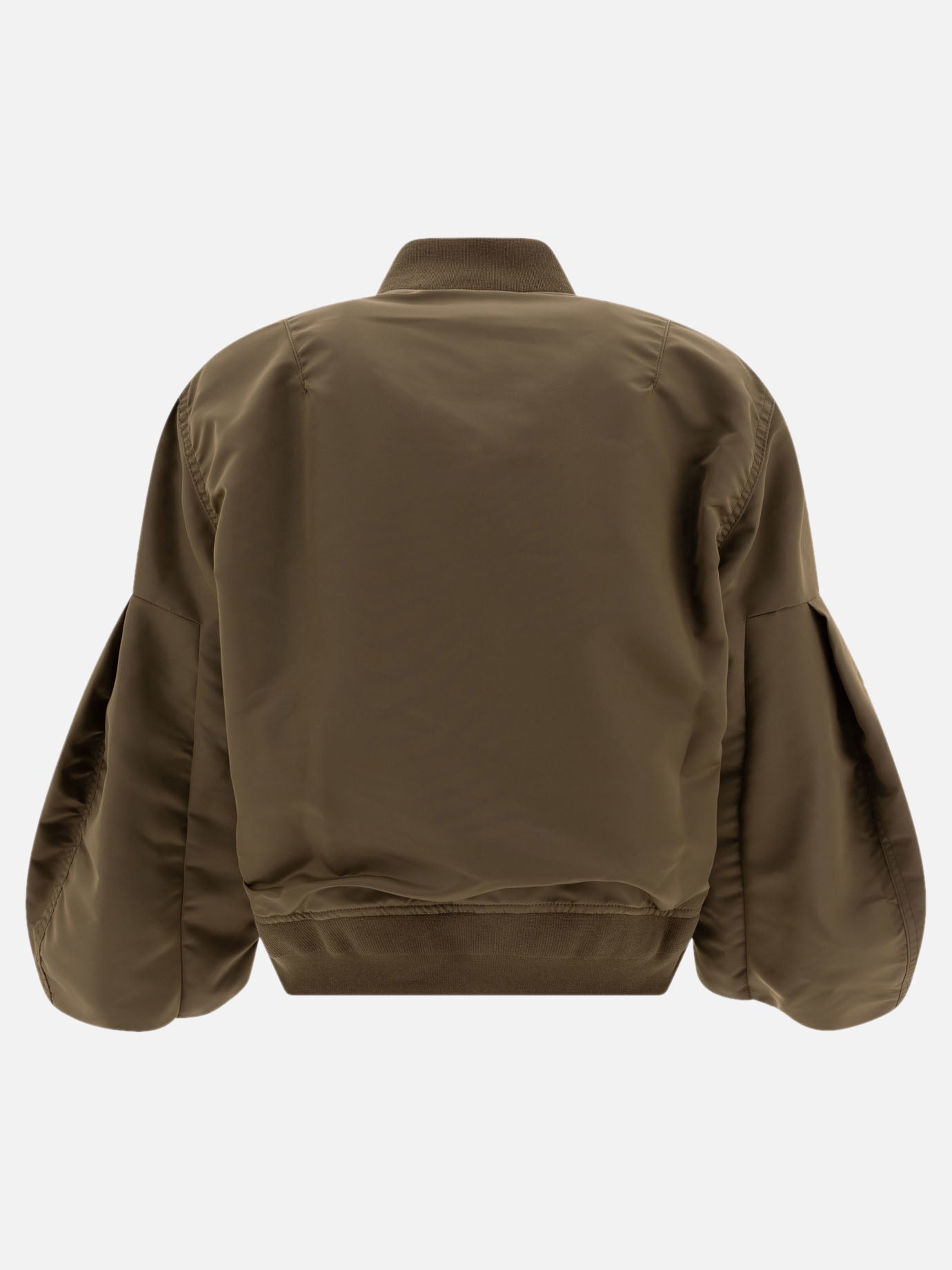 Sacai Nylon cropped bomber jacket Green