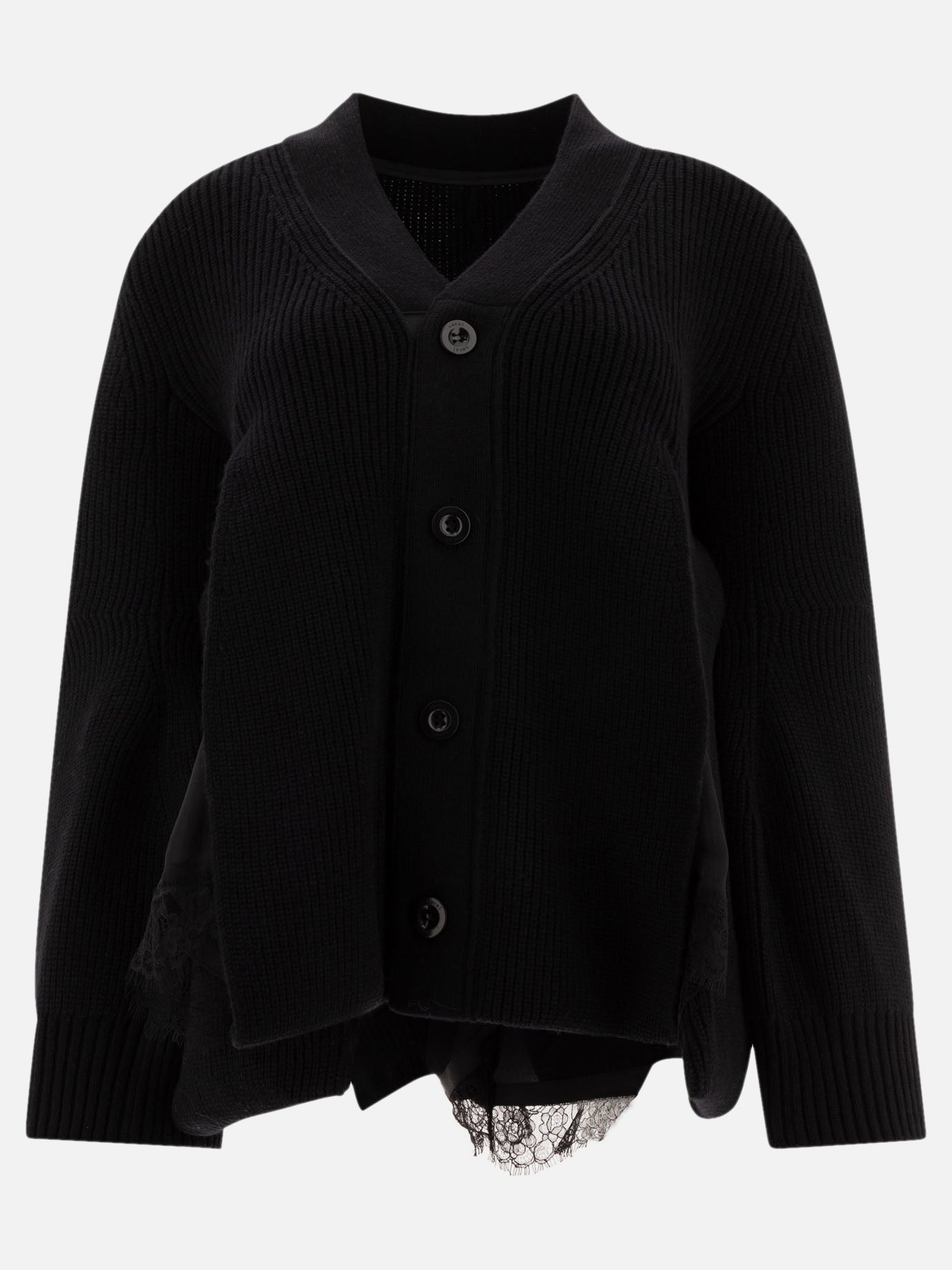 Sacai Wool knit cardigan Black