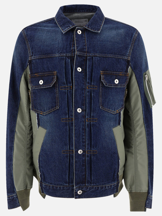 Denim jackets 100% cotton  Blue - Sacai Men | PLP | VIETTI Online Store 
