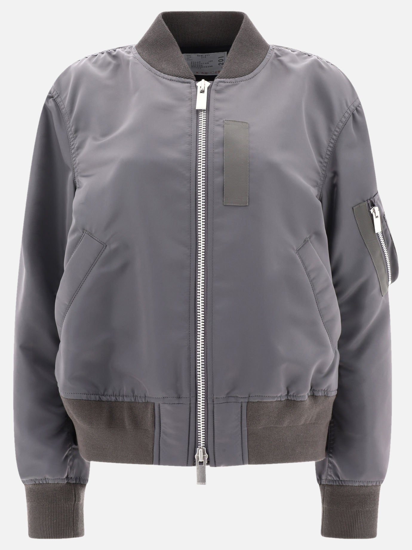 Bomber jackets 100% nylon  Grey - Sacai Women | PDP | VIETTI Online Store | Zoom-Modal

