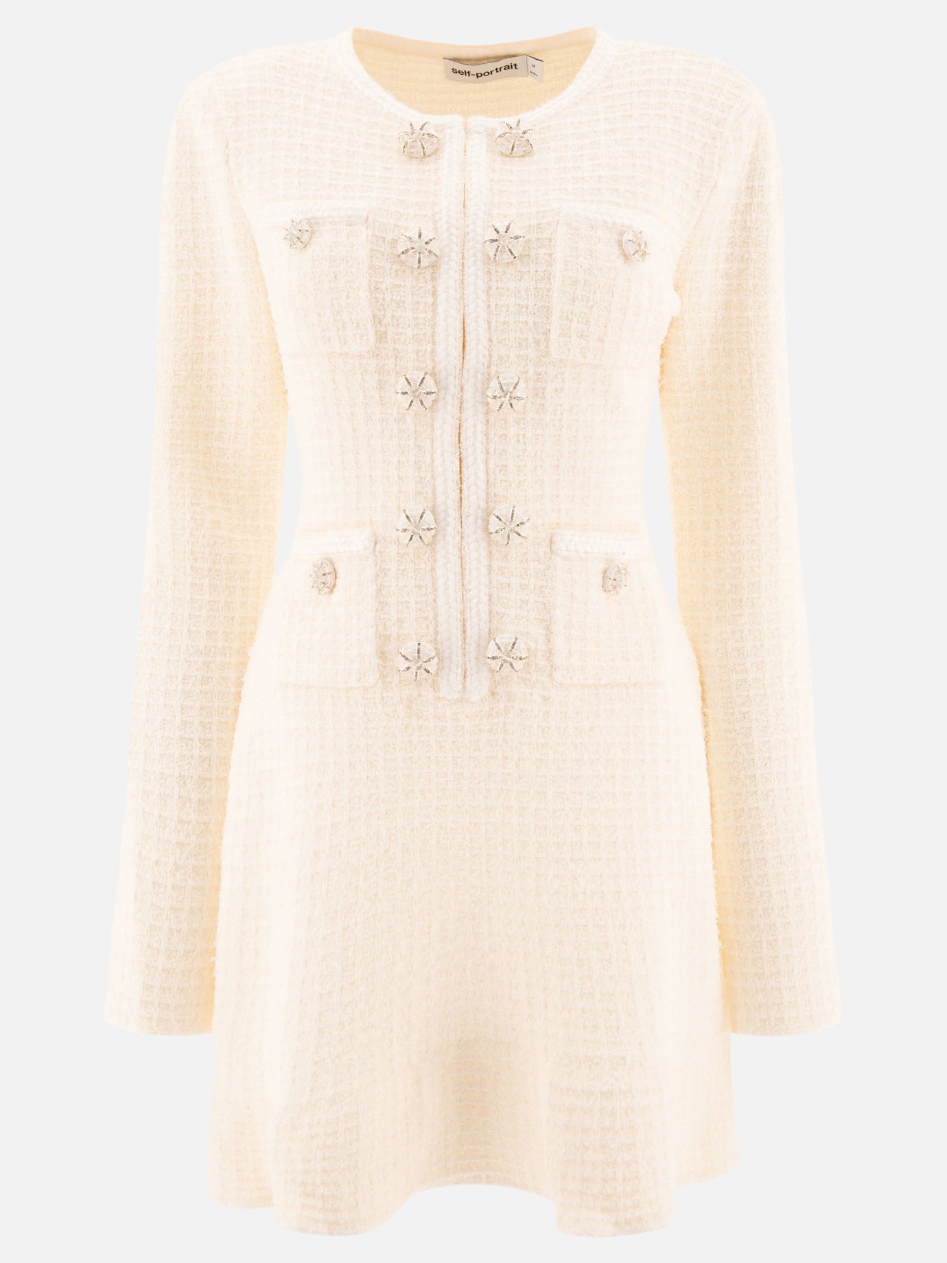 Self-portrait Knit dress with buttons White