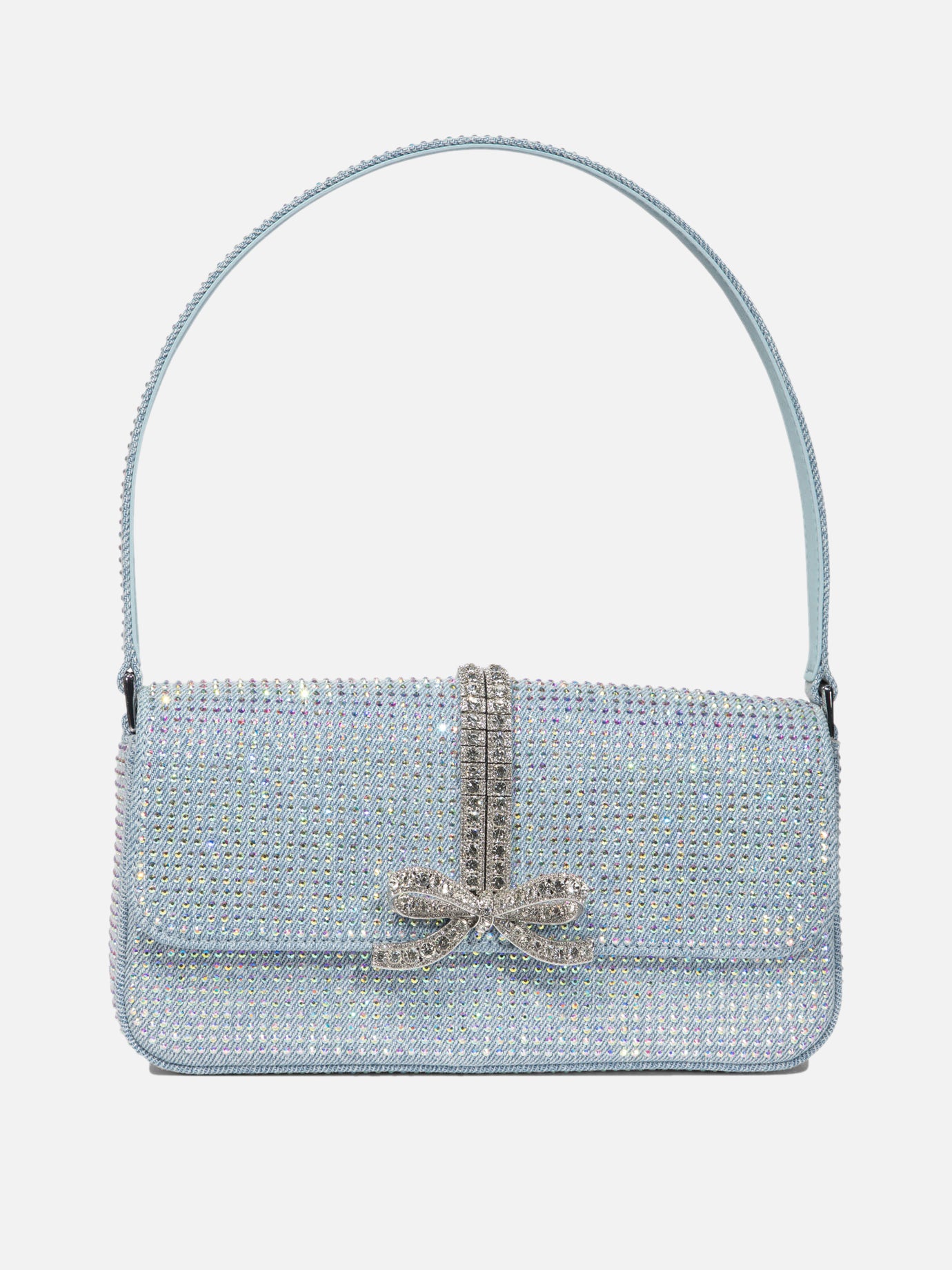 Rhinestone denim shoulder bag