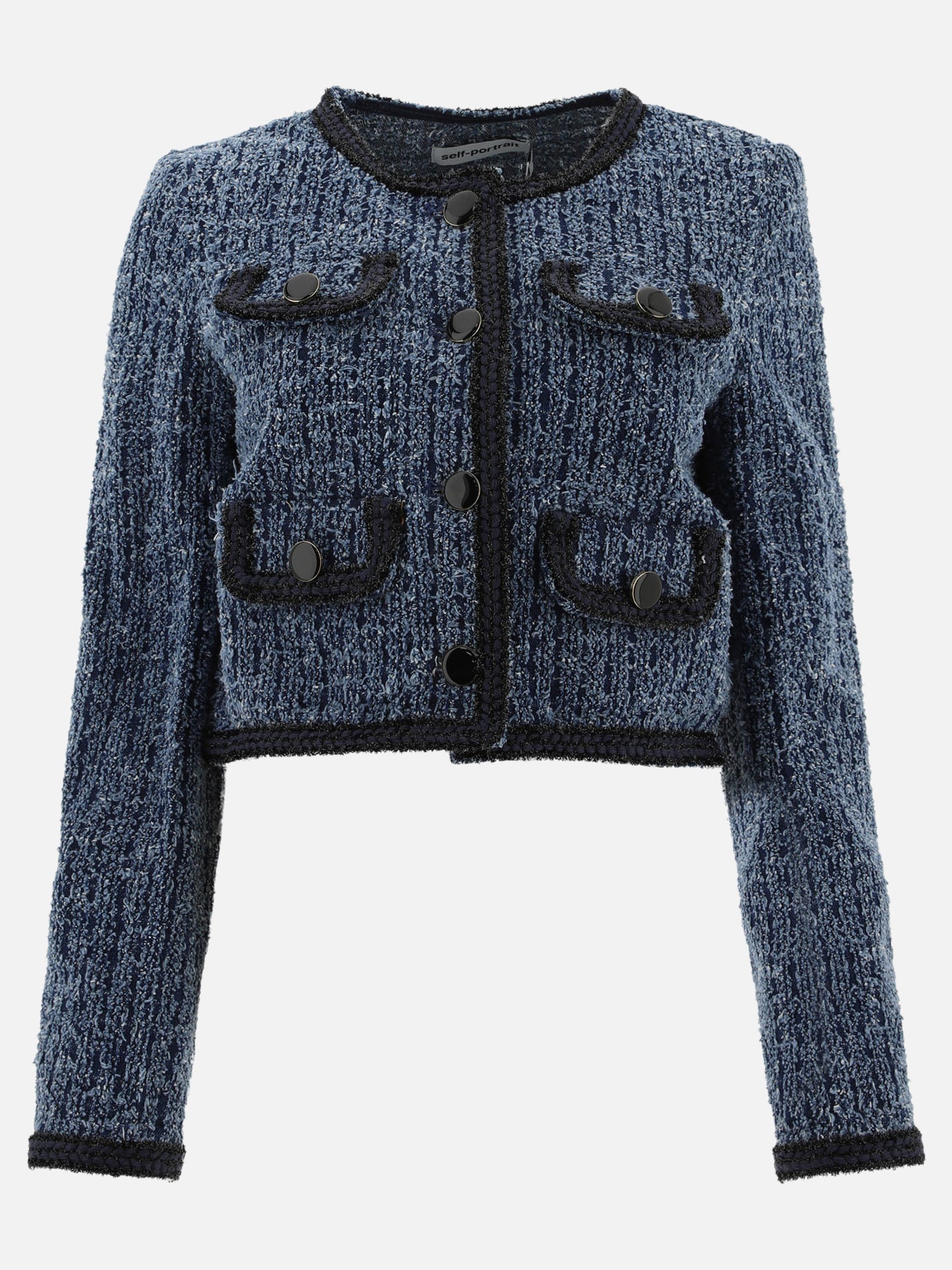Denim jackets Solid colour  Blue - Self-portrait Women | PDP | VIETTI Online Store | thumbnail