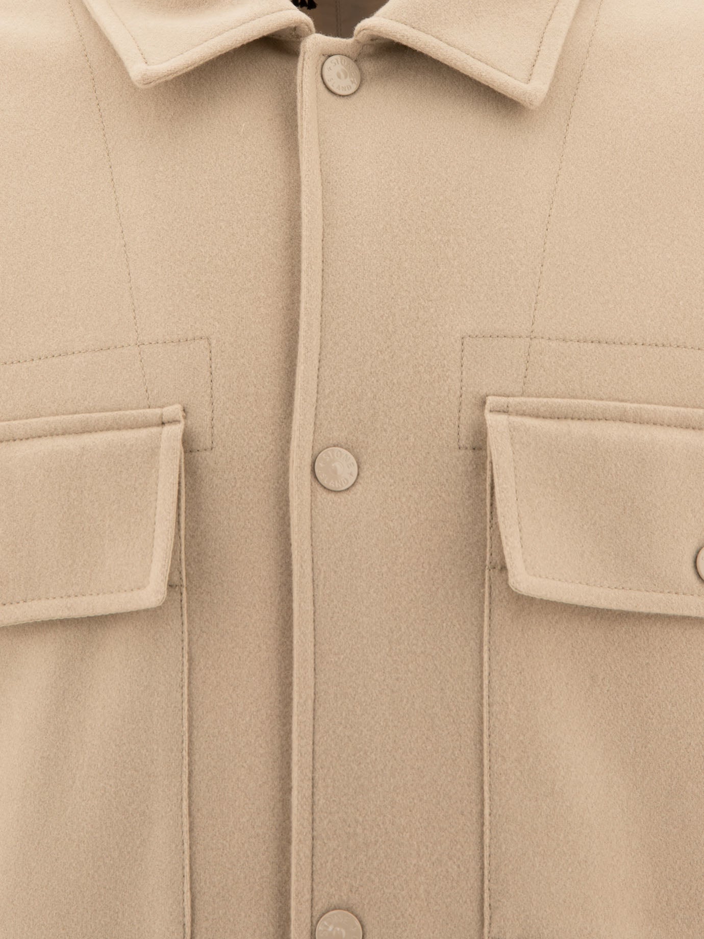 Stone Island “Ghost” wool overshirt Beige