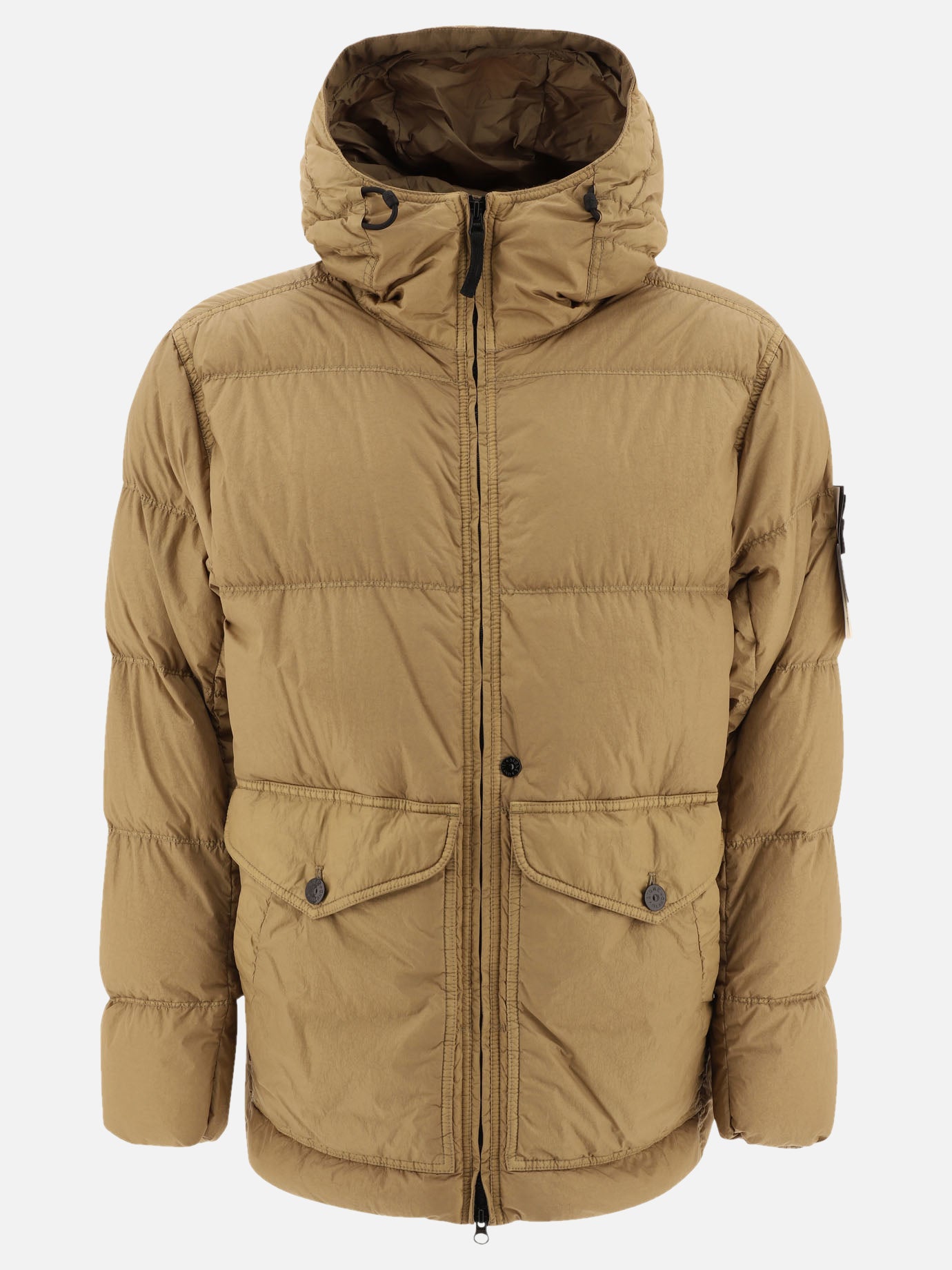 Down jackets Solid colour  Brown - Stone Island Men | PDP | VIETTI Online Store | thumbnail